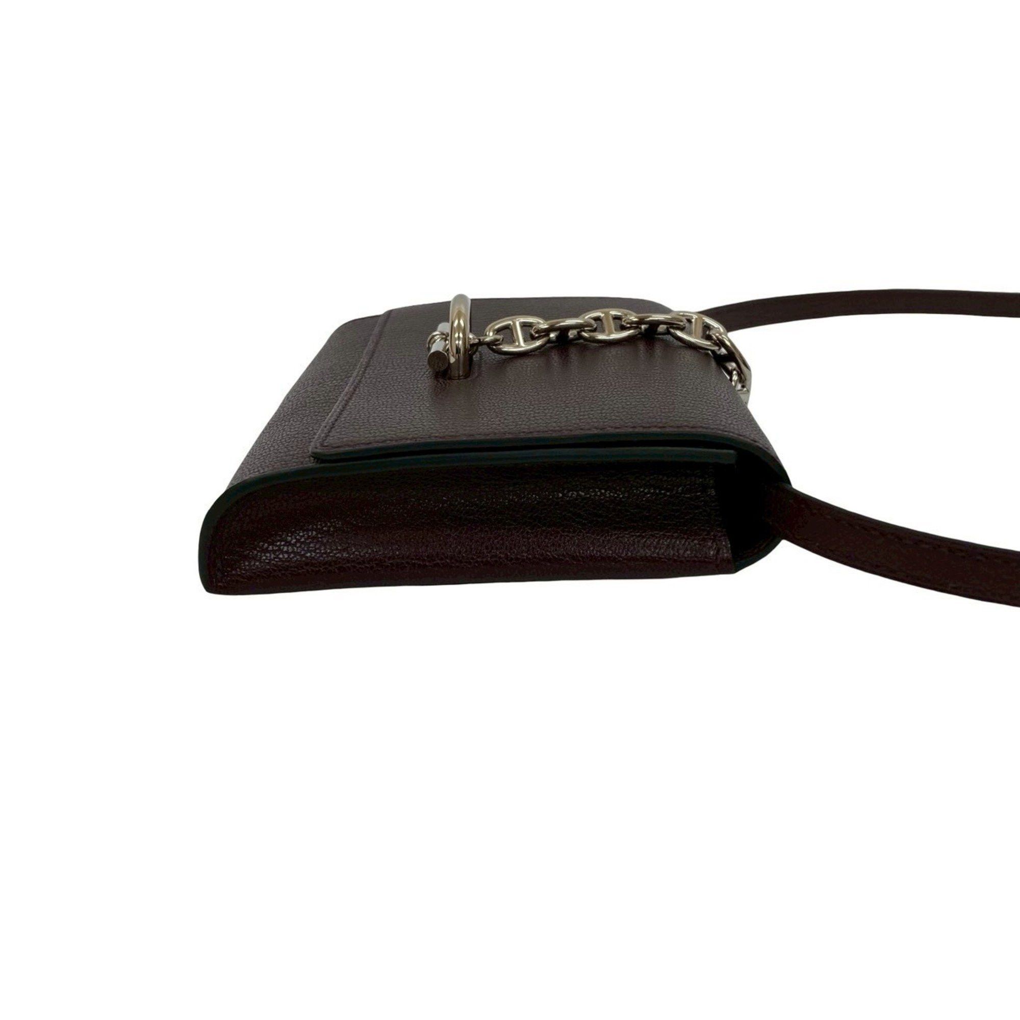 Hermes HERMES Chaine d'Ancre Compact Chevre Leather Mini Shoulder Bag, Brown, 04430 Size ONE SIZE - 5 Thumbnail