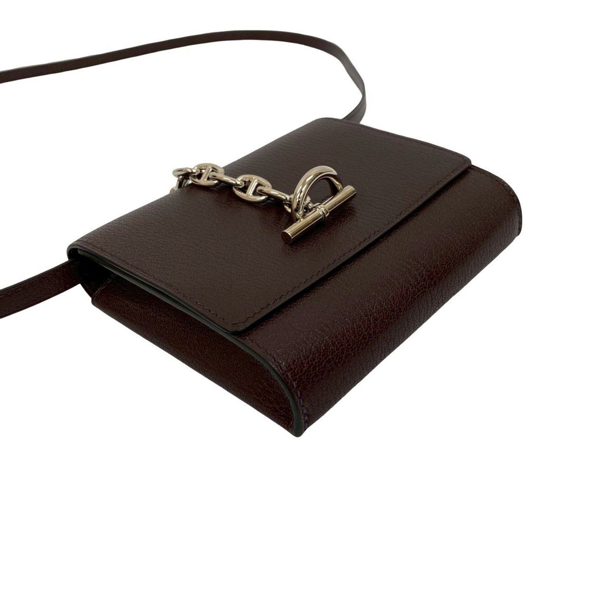 Hermes HERMES Chaine d'Ancre Compact Chevre Leather Mini Shoulder Bag, Brown, 04430 Size ONE SIZE - 6 Thumbnail