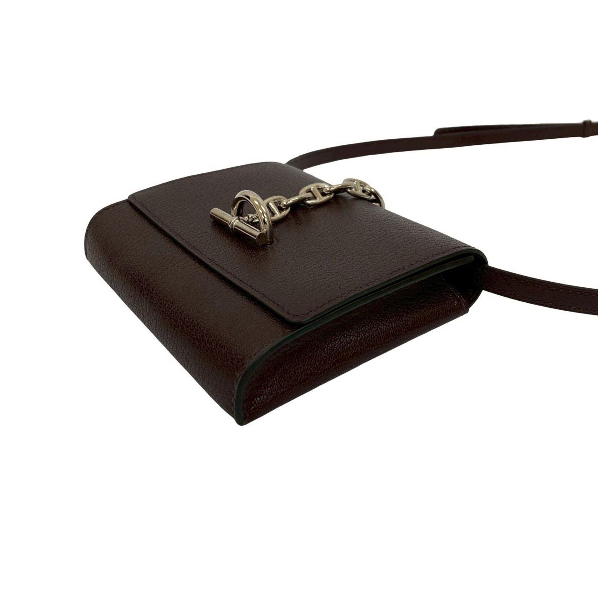 Hermes HERMES Chaine d'Ancre Compact Chevre Leather Mini Shoulder Bag, Brown, 04430 Size ONE SIZE - 7 Thumbnail