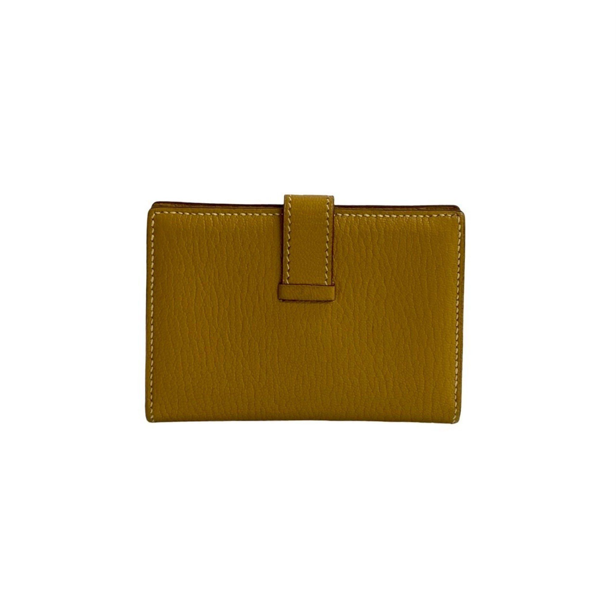 Hermes HERMES Bearn Mini Chevre Leather Business Card Case/Card Case, Yellow, 42052 Size ONE SIZE - 2 Thumbnail