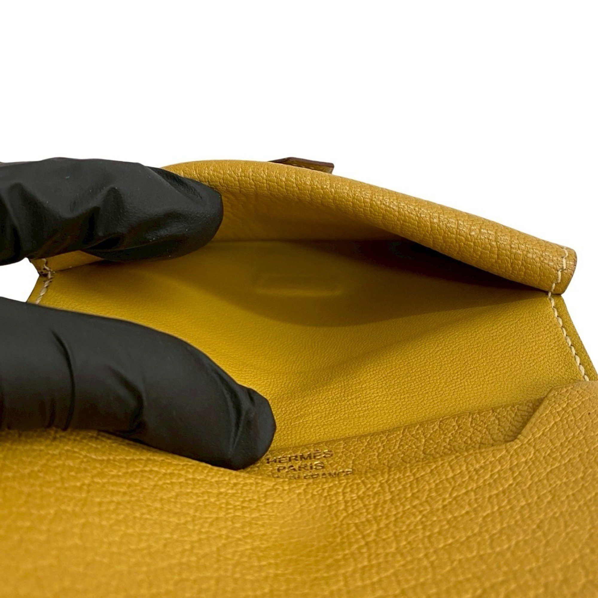 Hermes HERMES Bearn Mini Chevre Leather Business Card Case/Card Case, Yellow, 42052 Size ONE SIZE - 9 Thumbnail