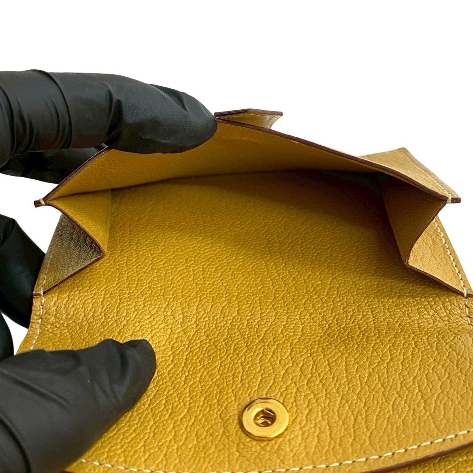 Hermes HERMES Bearn Mini Chevre Leather Business Card Case/Card Case, Yellow, 42052 Size ONE SIZE - 10 Thumbnail