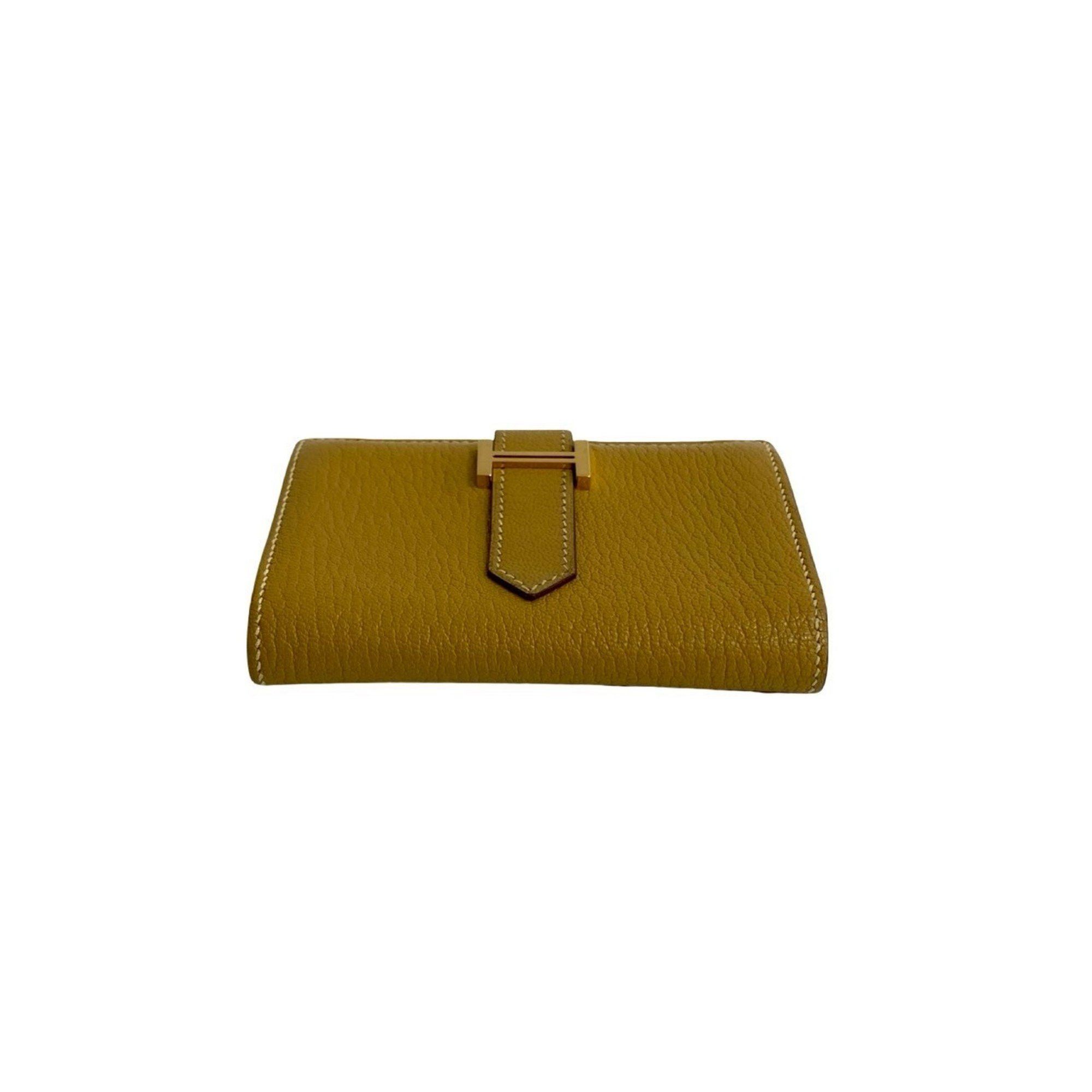 Hermes HERMES Bearn Mini Chevre Leather Business Card Case/Card Case, Yellow, 42052 Size ONE SIZE - 6 Thumbnail