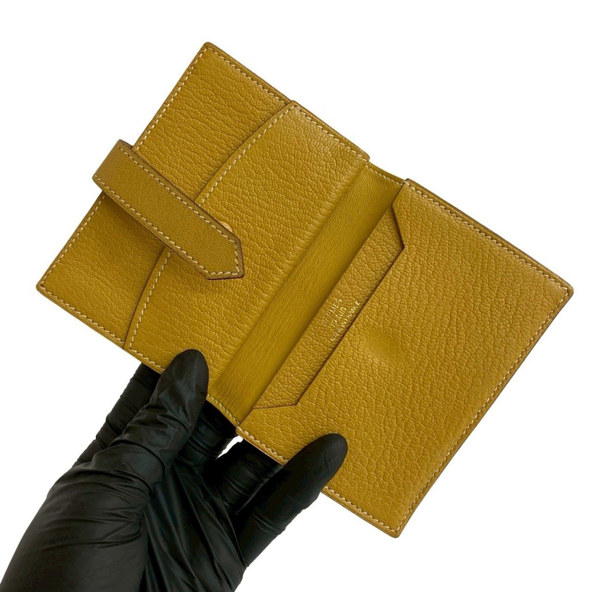 Hermes HERMES Bearn Mini Chevre Leather Business Card Case/Card Case, Yellow, 42052 Size ONE SIZE - 7 Thumbnail