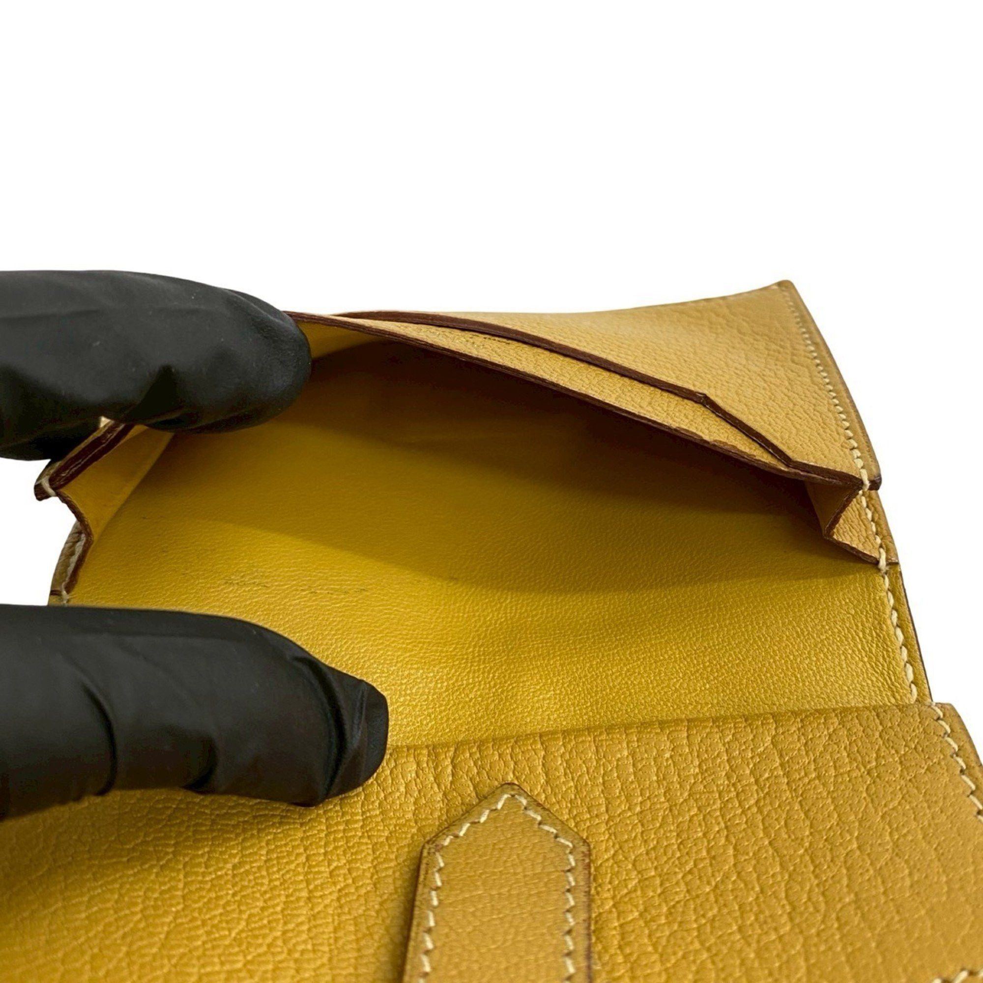 Hermes HERMES Bearn Mini Chevre Leather Business Card Case/Card Case, Yellow, 42052 Size ONE SIZE - 8 Thumbnail