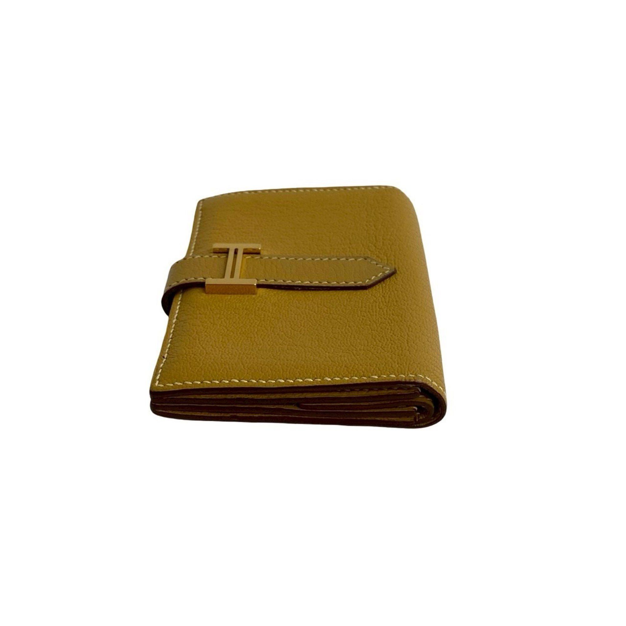 Hermes HERMES Bearn Mini Chevre Leather Business Card Case/Card Case, Yellow, 42052 Size ONE SIZE - 4 Thumbnail