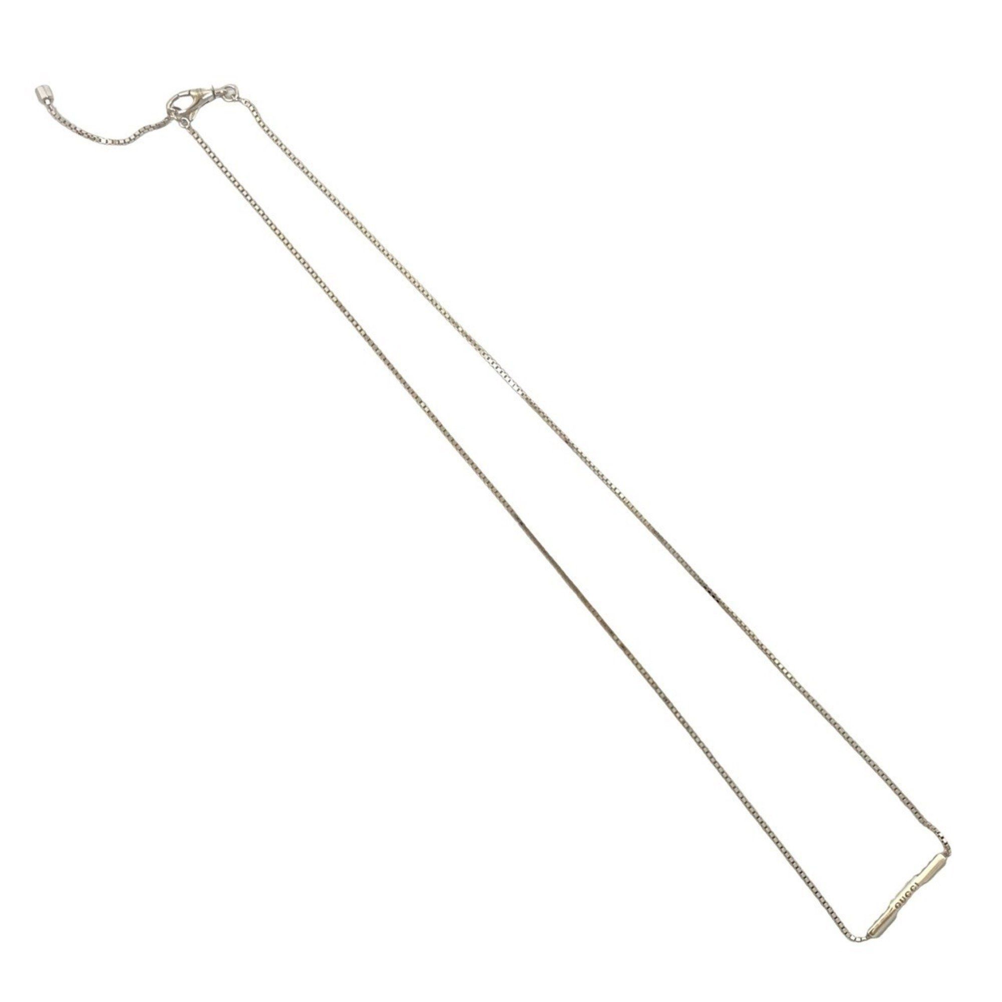 Gucci GUCCI Link to Love Bar Pendant in 18K White Gold with Diamond Chain and Silver Necklace, 24534 Size ONE SIZE - 4 Thumbnail