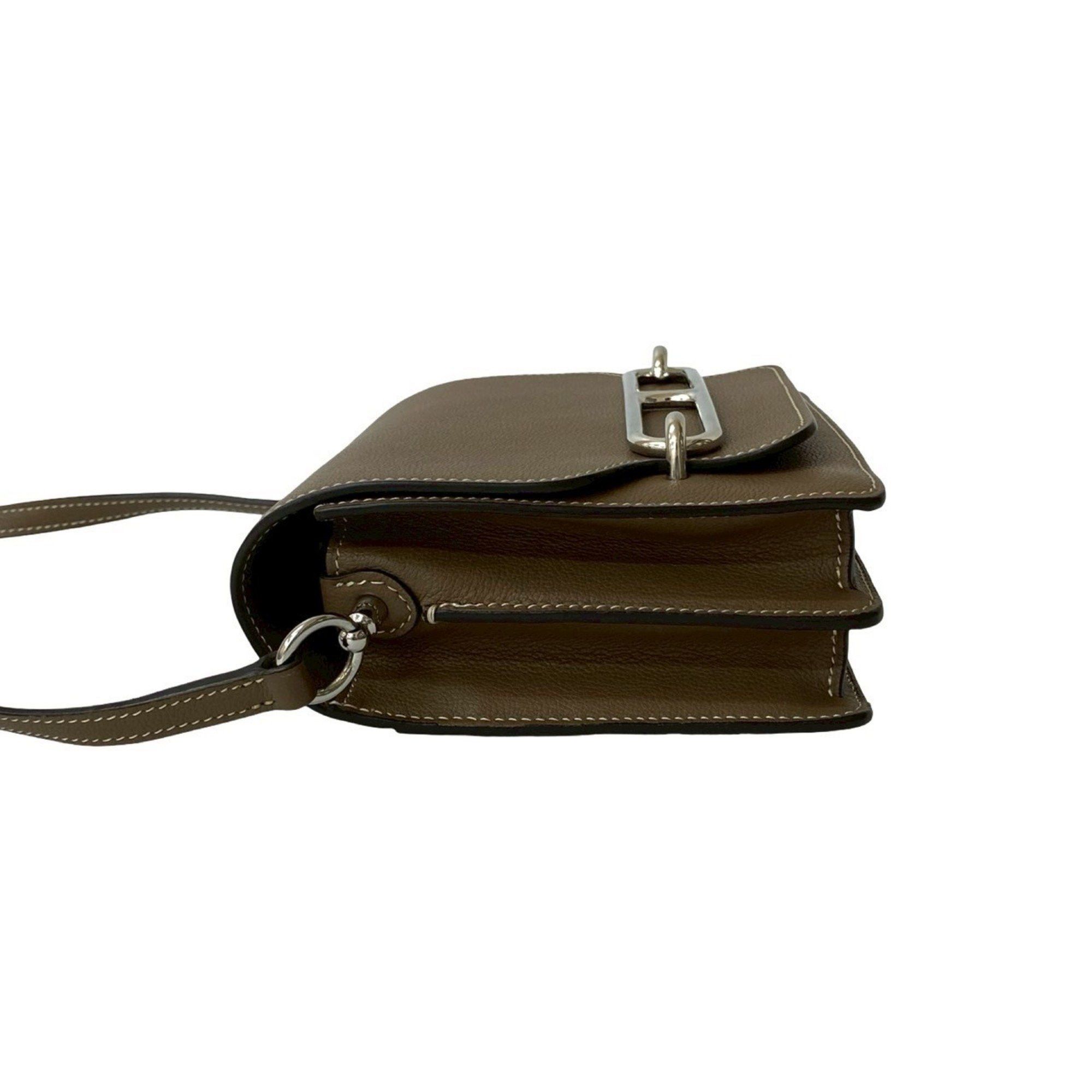 HERMES Sac Lauris Mini Swift Leather Shoulder Bag/Pochette/Sacoche