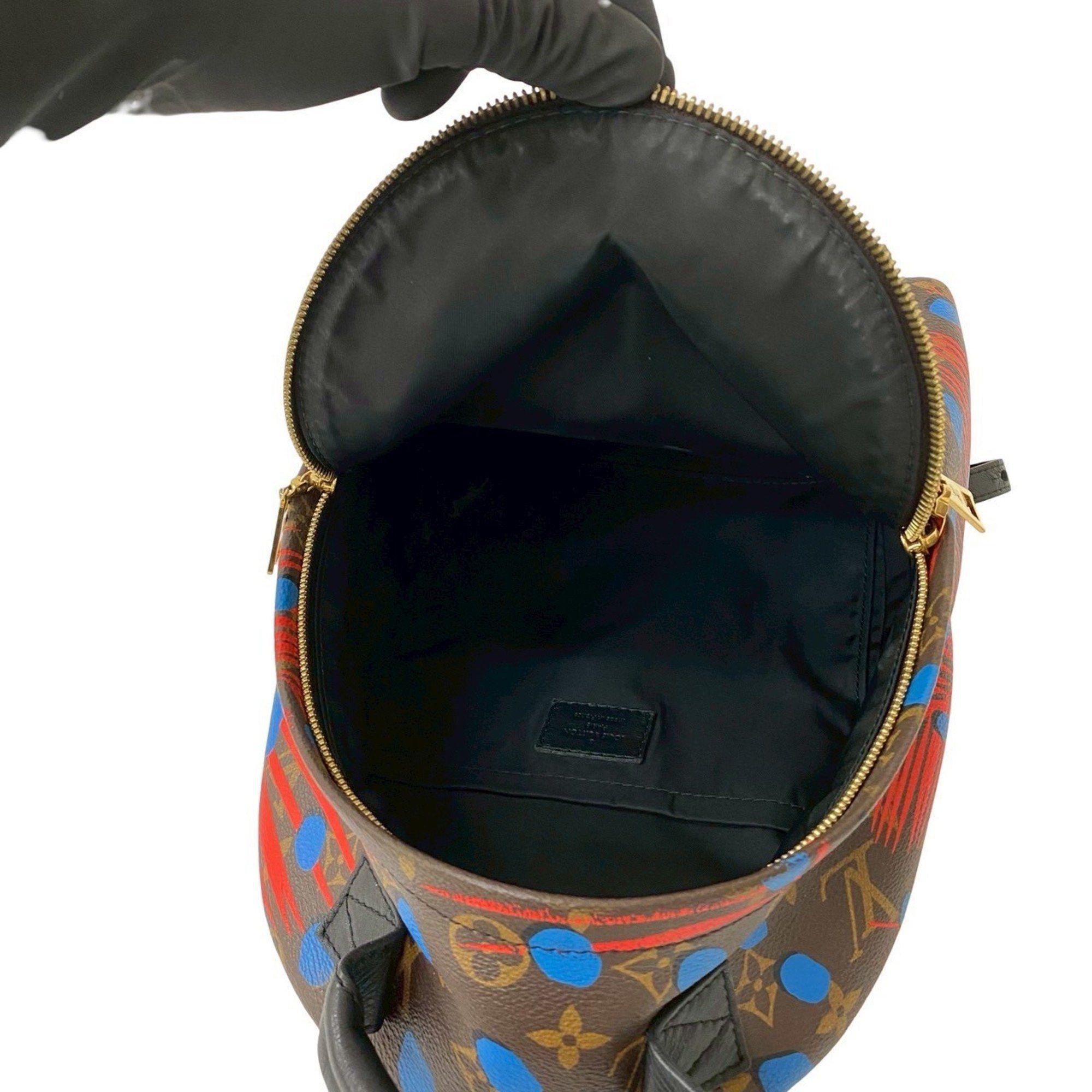 Louis Vuitton LOUIS VUITTON Palm Springs Monogram Jungle Dot Leather Backpack/Daypack, Brown, 30011 Size ONE SIZE - 9 Thumbnail