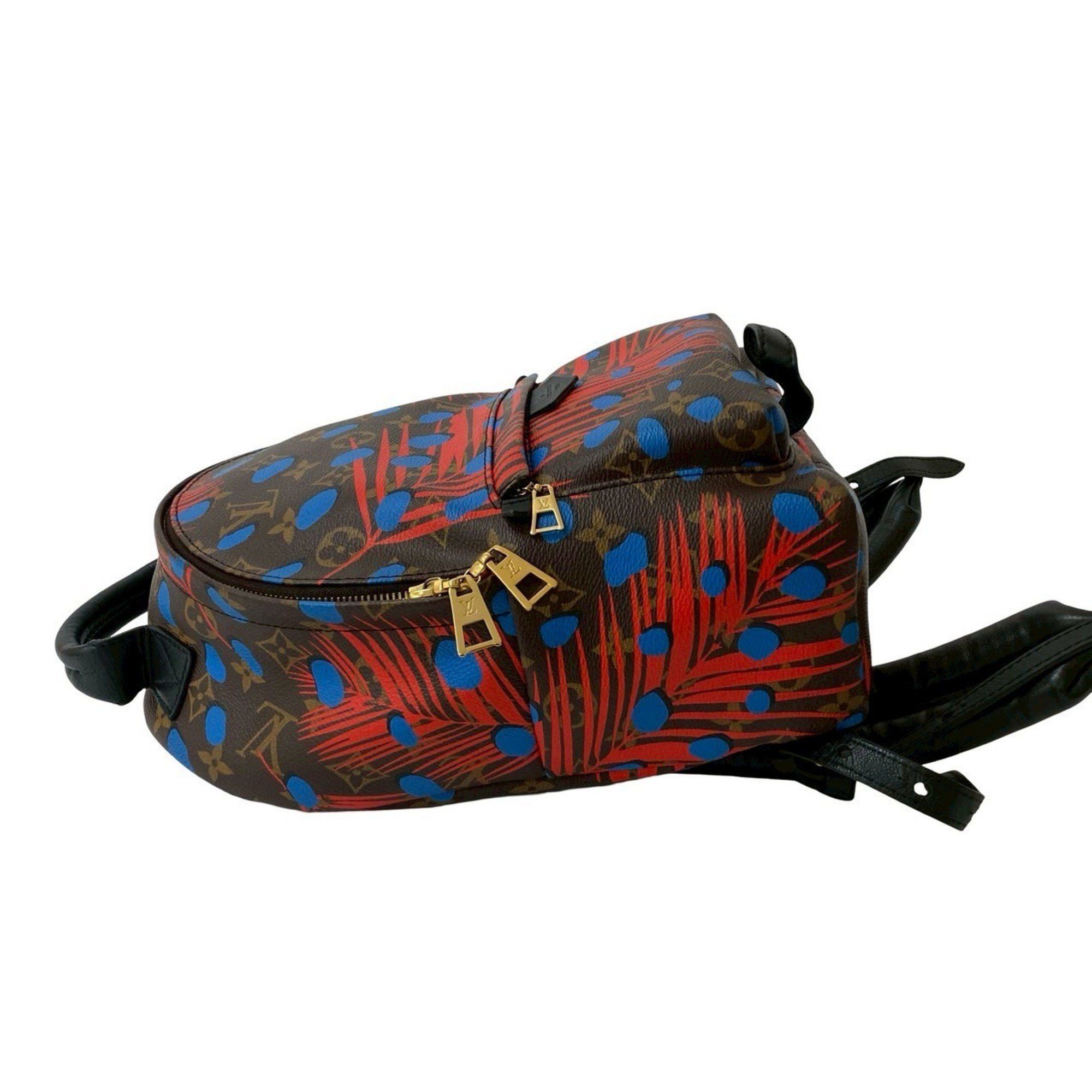 Louis Vuitton LOUIS VUITTON Palm Springs Monogram Jungle Dot Leather Backpack/Daypack, Brown, 30011 Size ONE SIZE - 5 Thumbnail