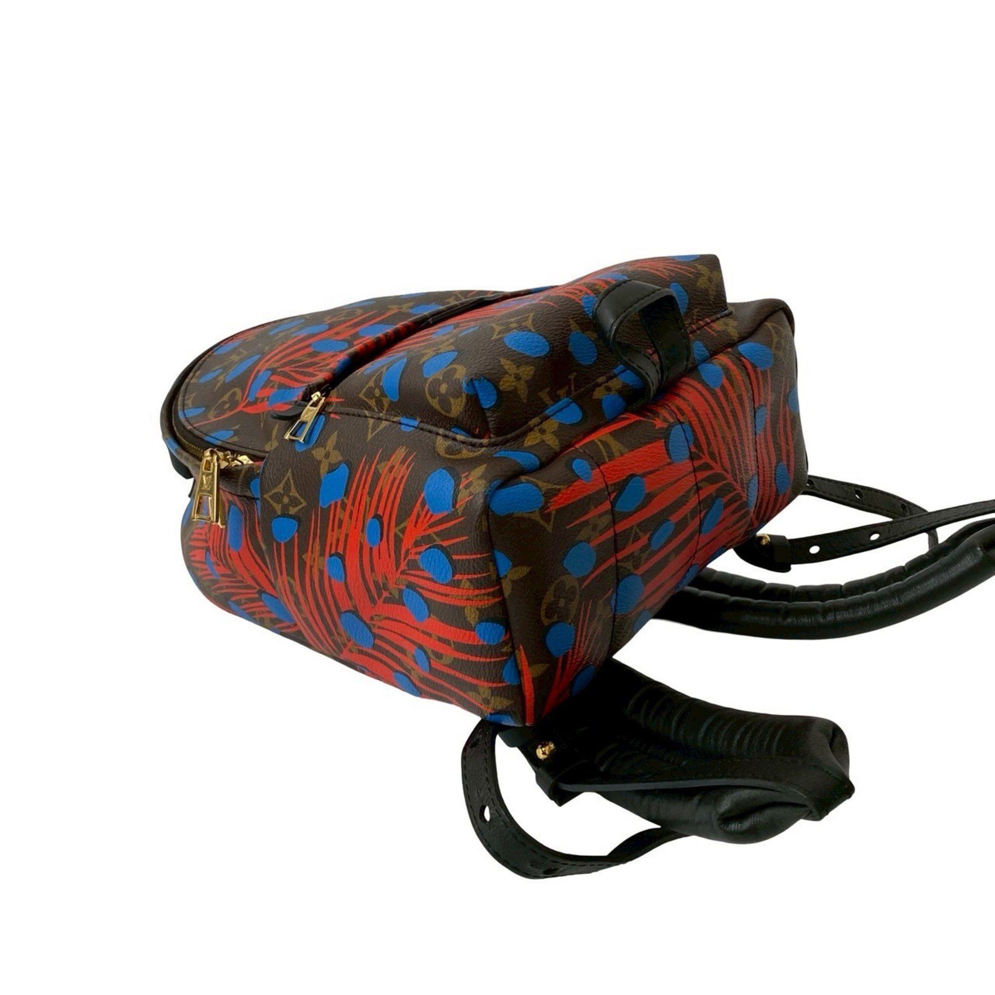 Louis Vuitton LOUIS VUITTON Palm Springs Monogram Jungle Dot Leather Backpack/Daypack, Brown, 30011 Size ONE SIZE - 7 Thumbnail
