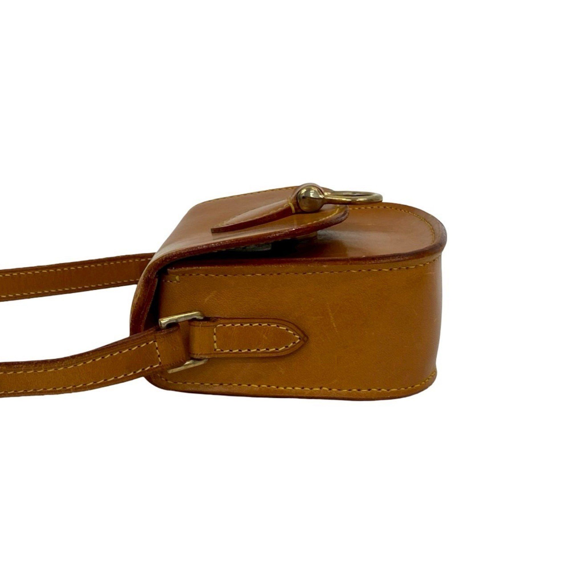Louis Vuitton LOUIS VUITTON Mini Saint-Cloud Leather Shoulder Bag/Pochette in Camel Brown (26101) Size ONE SIZE - 5 Thumbnail