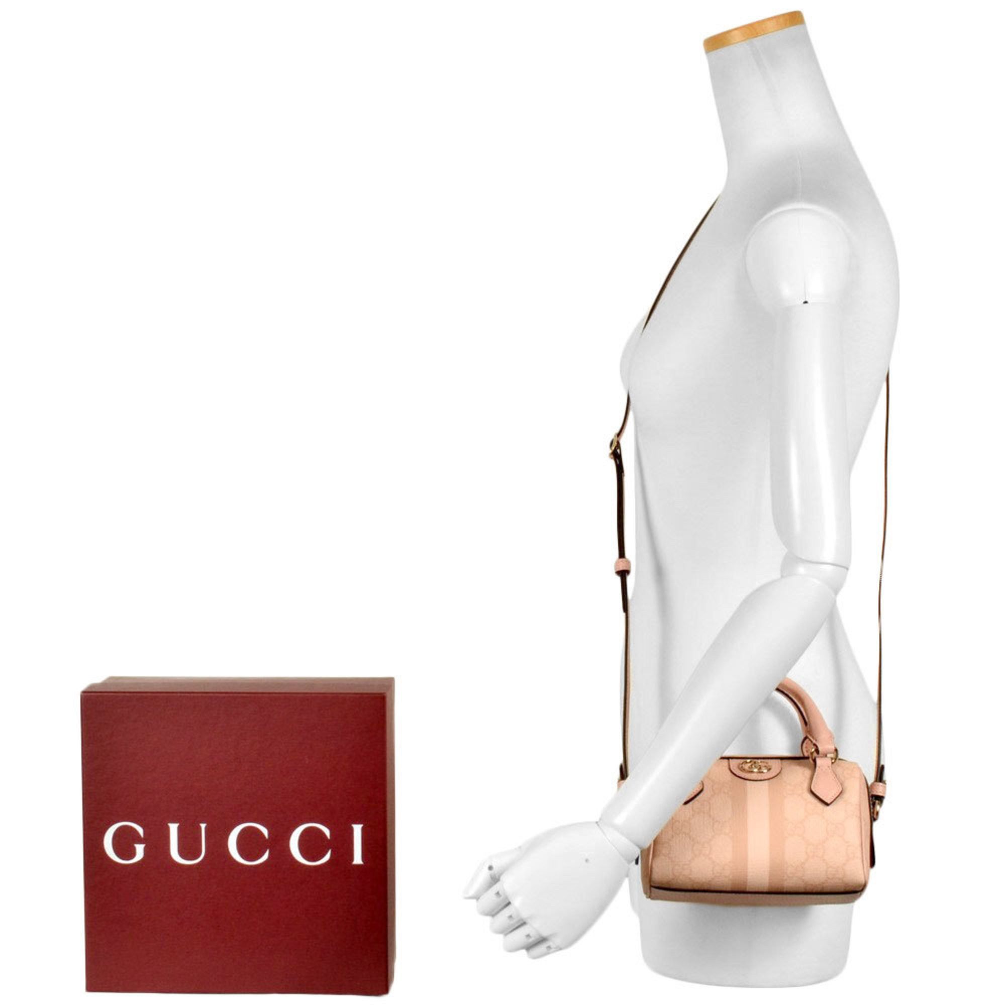 Gucci Gucci Ophidia Super Mini Handbag GG Supreme Canvas 781490 Pink Shoulder Bag Size ONE SIZE - 7 Thumbnail