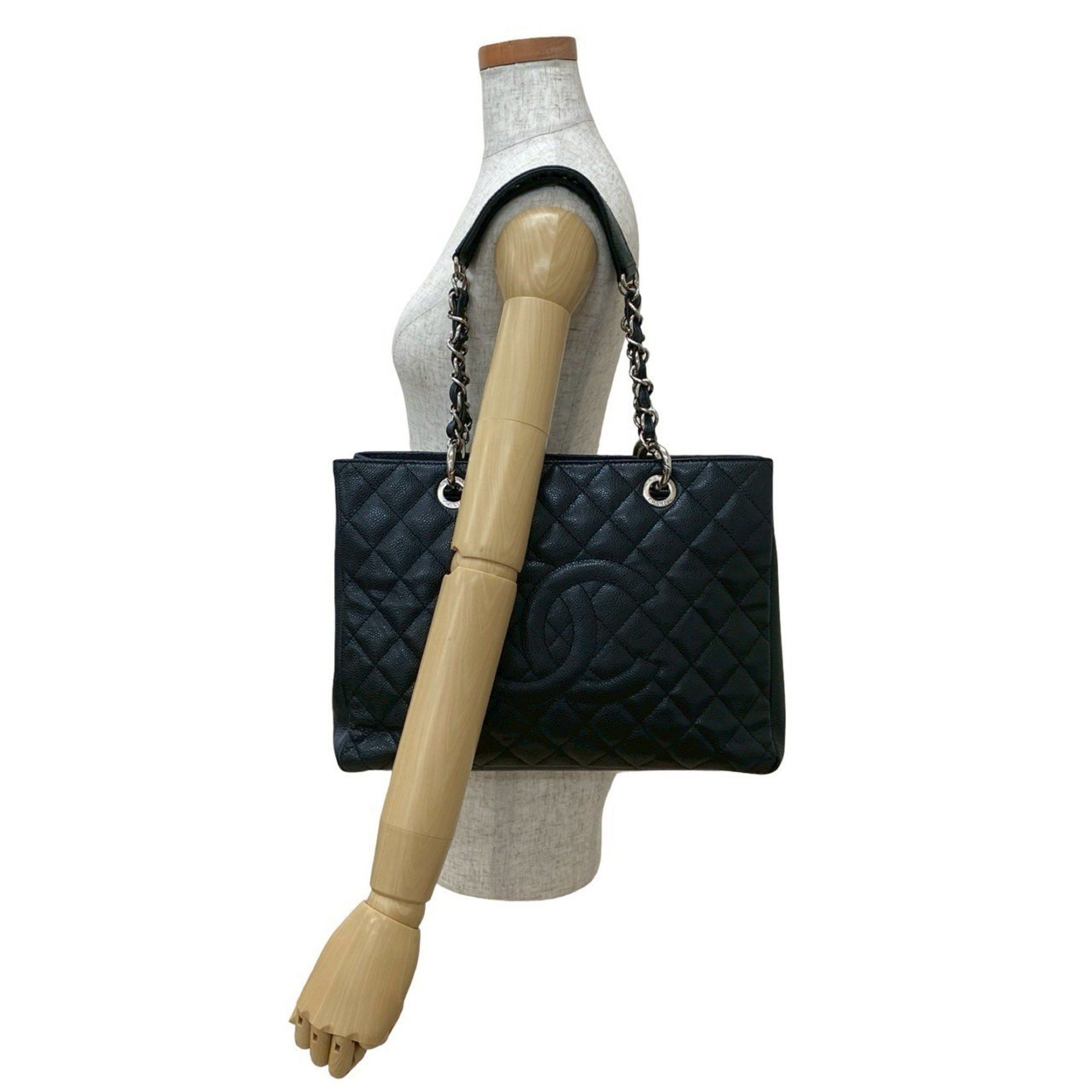 Chanel CHANEL Matelasse GST Coco Mark Caviar Leather Chain Tote Bag, Black, 39304 Size ONE SIZE - 2 Thumbnail