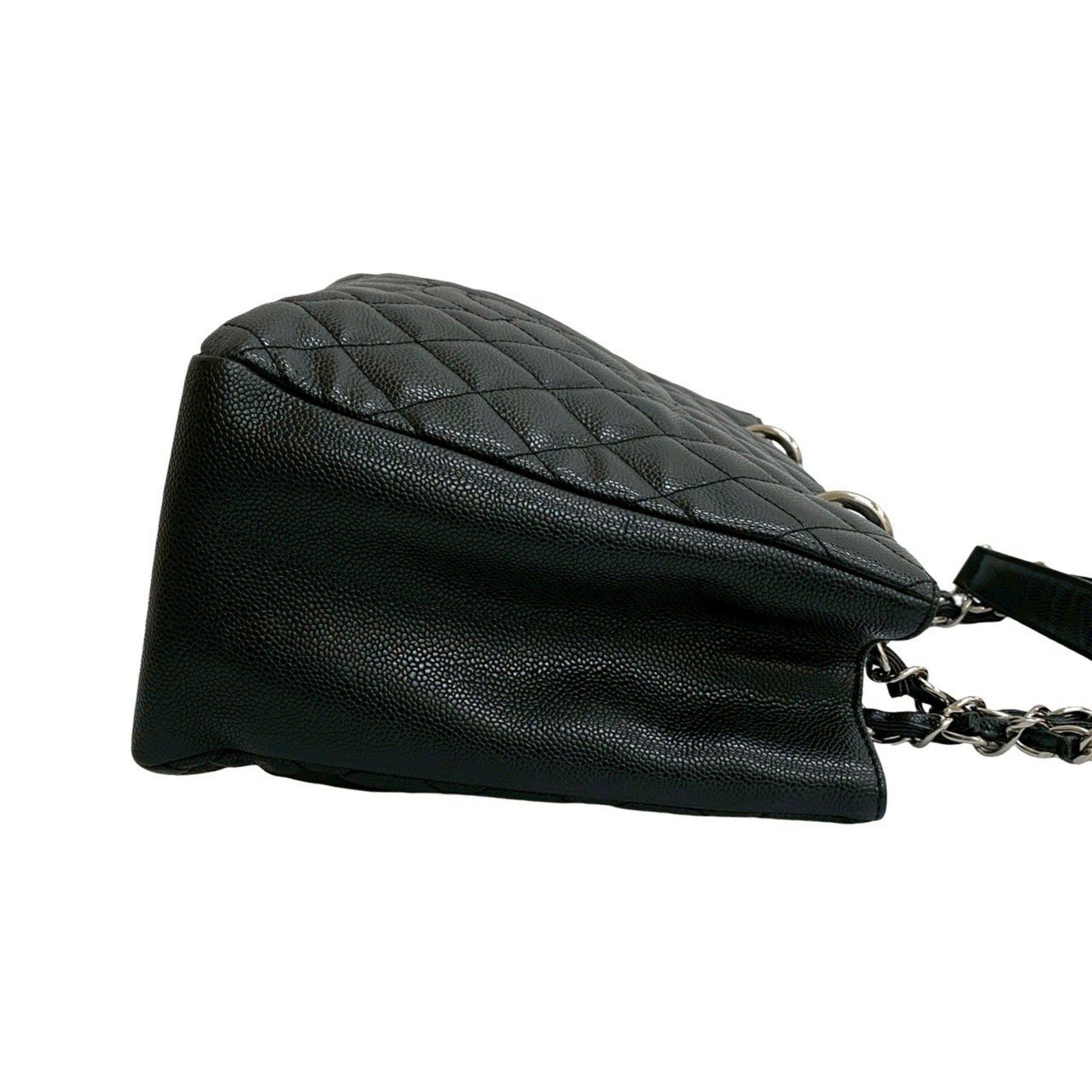 Chanel CHANEL Matelasse GST Coco Mark Caviar Leather Chain Tote Bag, Black, 39304 Size ONE SIZE - 6 Thumbnail