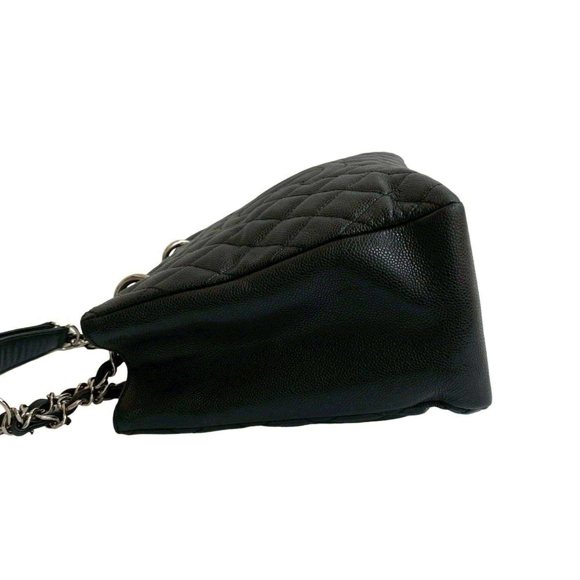Chanel CHANEL Matelasse GST Coco Mark Caviar Leather Chain Tote Bag, Black, 39304 Size ONE SIZE - 5 Thumbnail