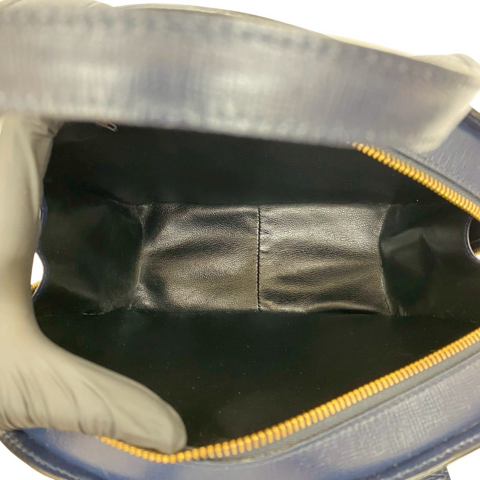 Dior Christian Dior CD logo hardware leather genuine handbag Boston bag tote navy 31989 Size ONE SIZE - 9 Thumbnail