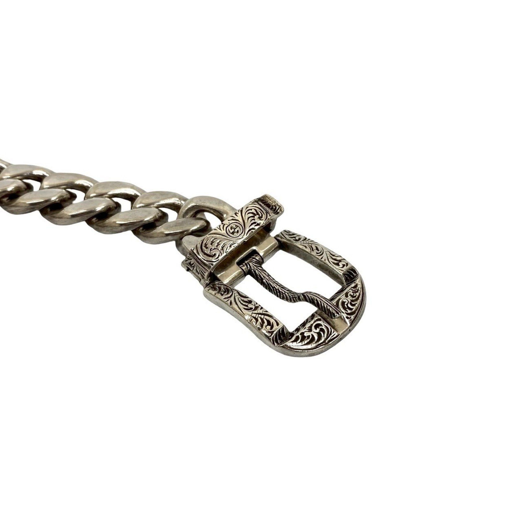 Gucci GUCCI Arabesque Cat Head Curb Chain Necklace in Sterling Silver (925) 68420 Size ONE SIZE - 4 Thumbnail