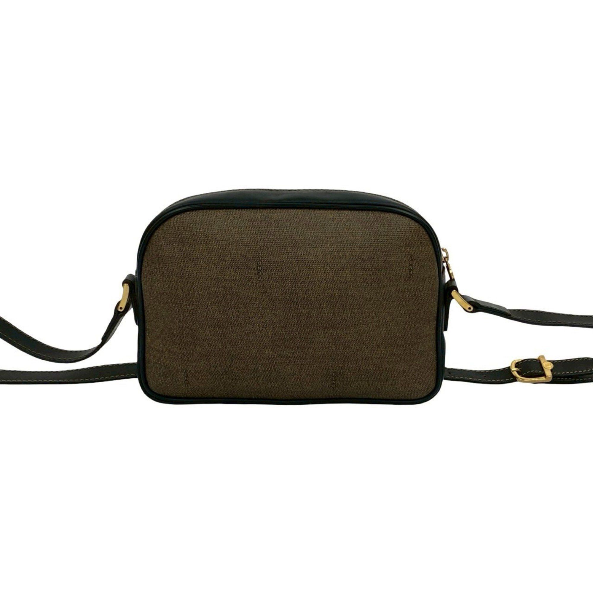 Fendi FENDI FF logo motif leather mini shoulder bag/pouch/sacoche in brown 54365 Size ONE SIZE - 3 Thumbnail