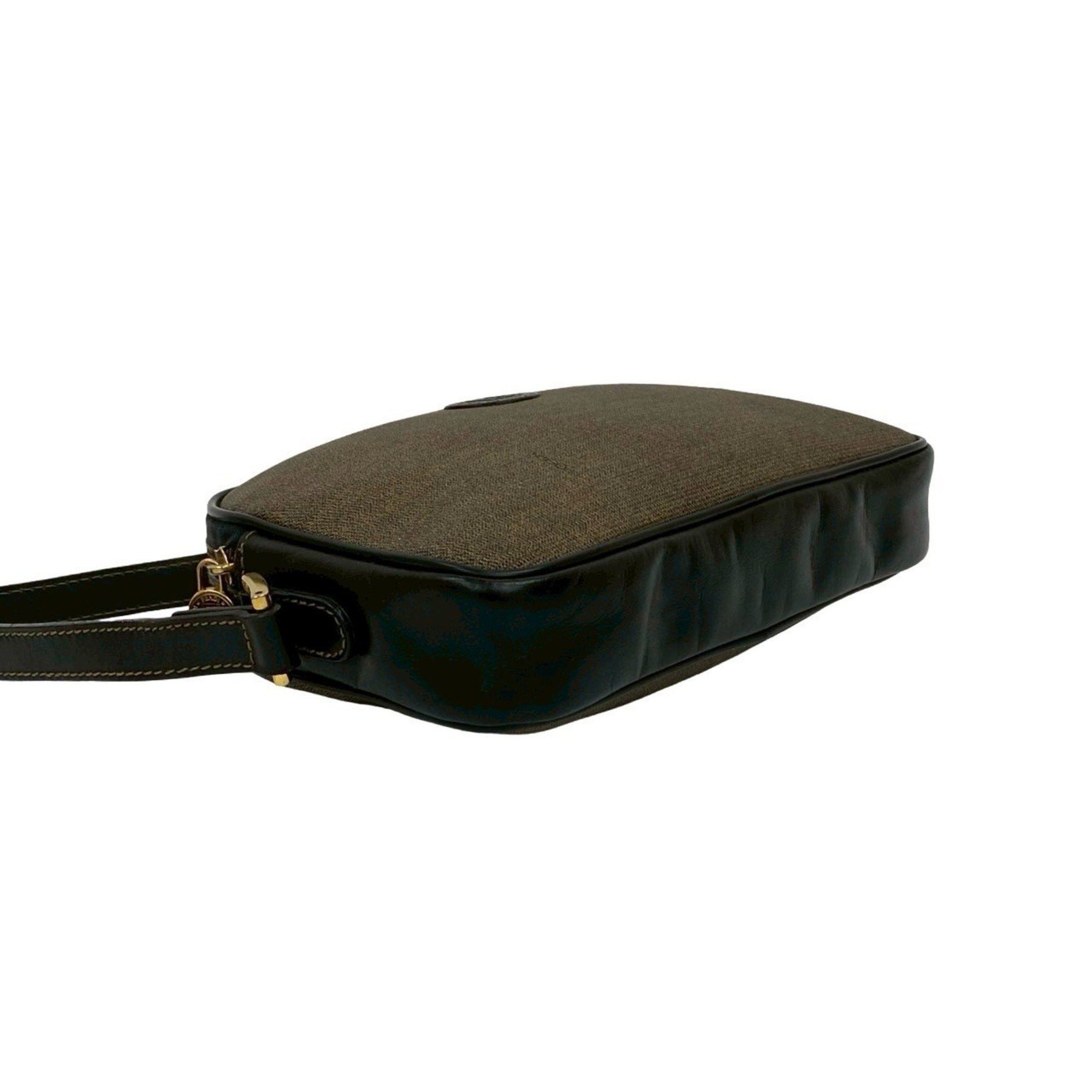Fendi FENDI FF logo motif leather mini shoulder bag/pouch/sacoche in brown 54365 Size ONE SIZE - 7 Thumbnail