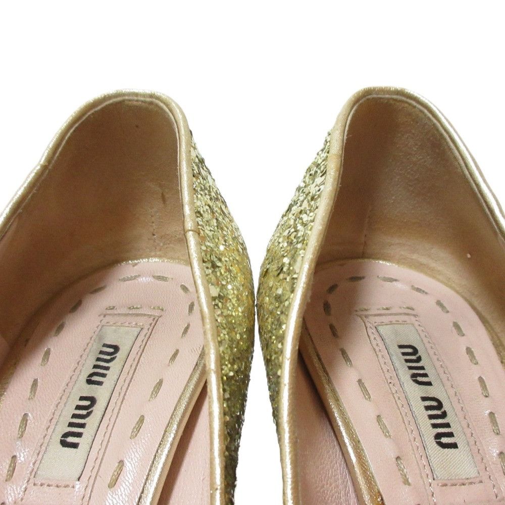 Miu Miu Miu Miu Miu Miu Glitter Haircalf Pumps Leather Shoes DUTY FREE for USA Size ONE SIZE - 6 Thumbnail