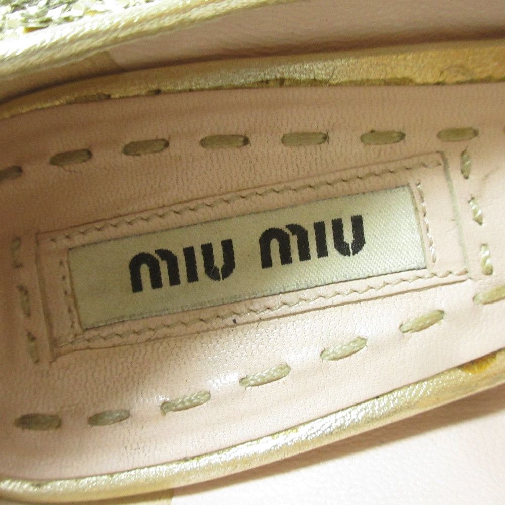Miu Miu Miu Miu Miu Miu Glitter Haircalf Pumps Leather Shoes DUTY FREE for USA Size ONE SIZE - 7 Thumbnail