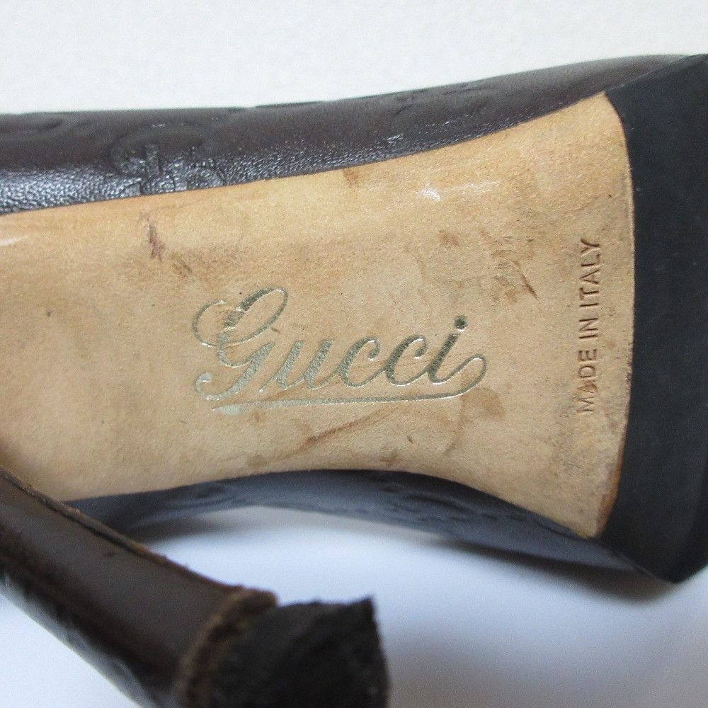 Gucci Gucci Gucci GG Shima Leather Pumps Leather Shoes DUTY FREE for USA Size ONE SIZE - 6 Thumbnail