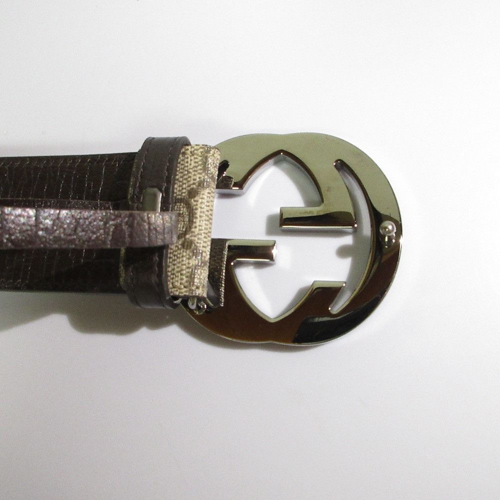 Gucci Gucci Gucci Interlocking G GG Pattern PVC Leather Belt Canvas Other DUTY FREE for USA Size ONE SIZE - 4 Thumbnail