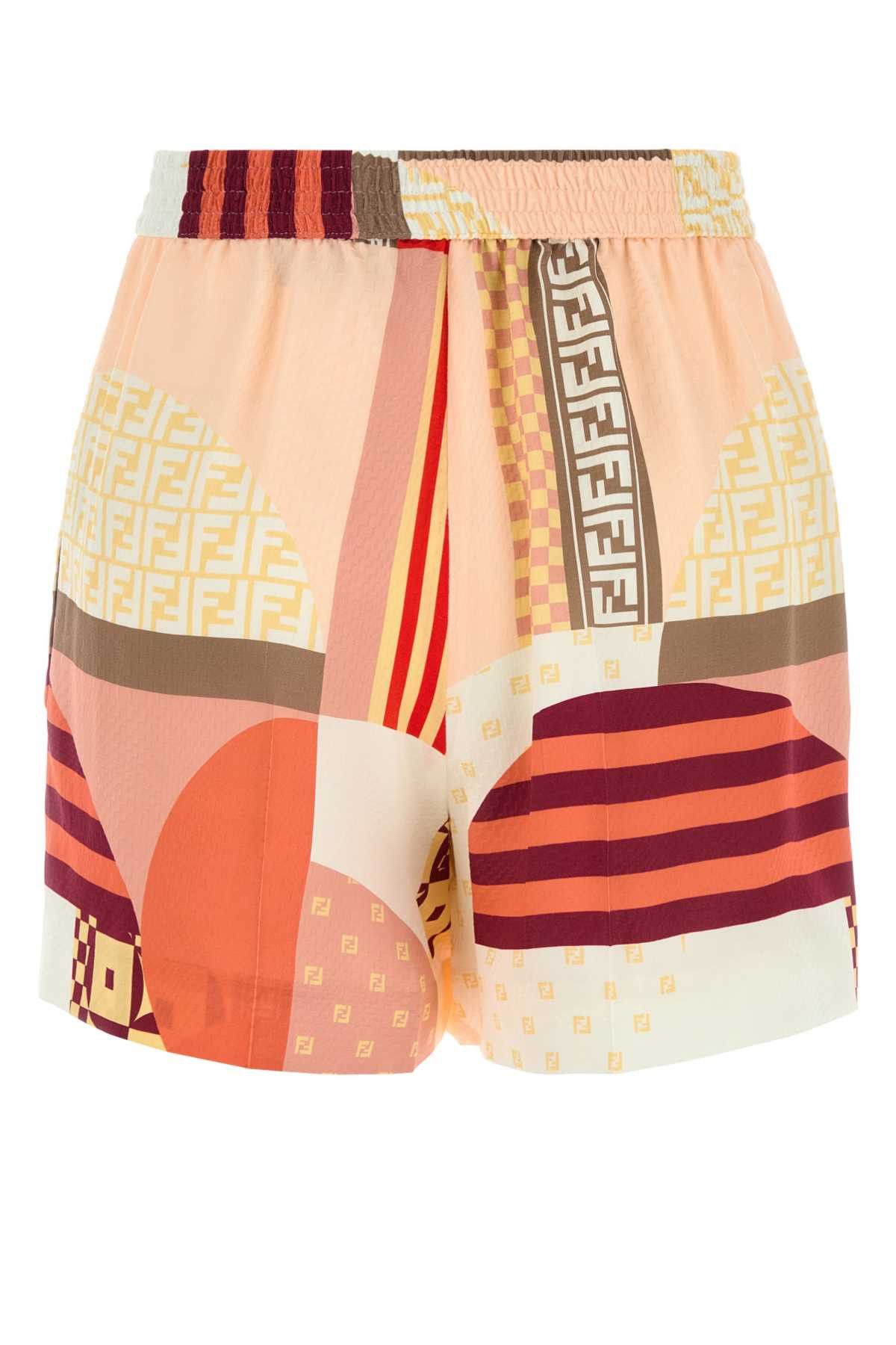 Fendi Printed Crepe Shorts Size 27" / US 4 / IT 40 - 2 Thumbnail