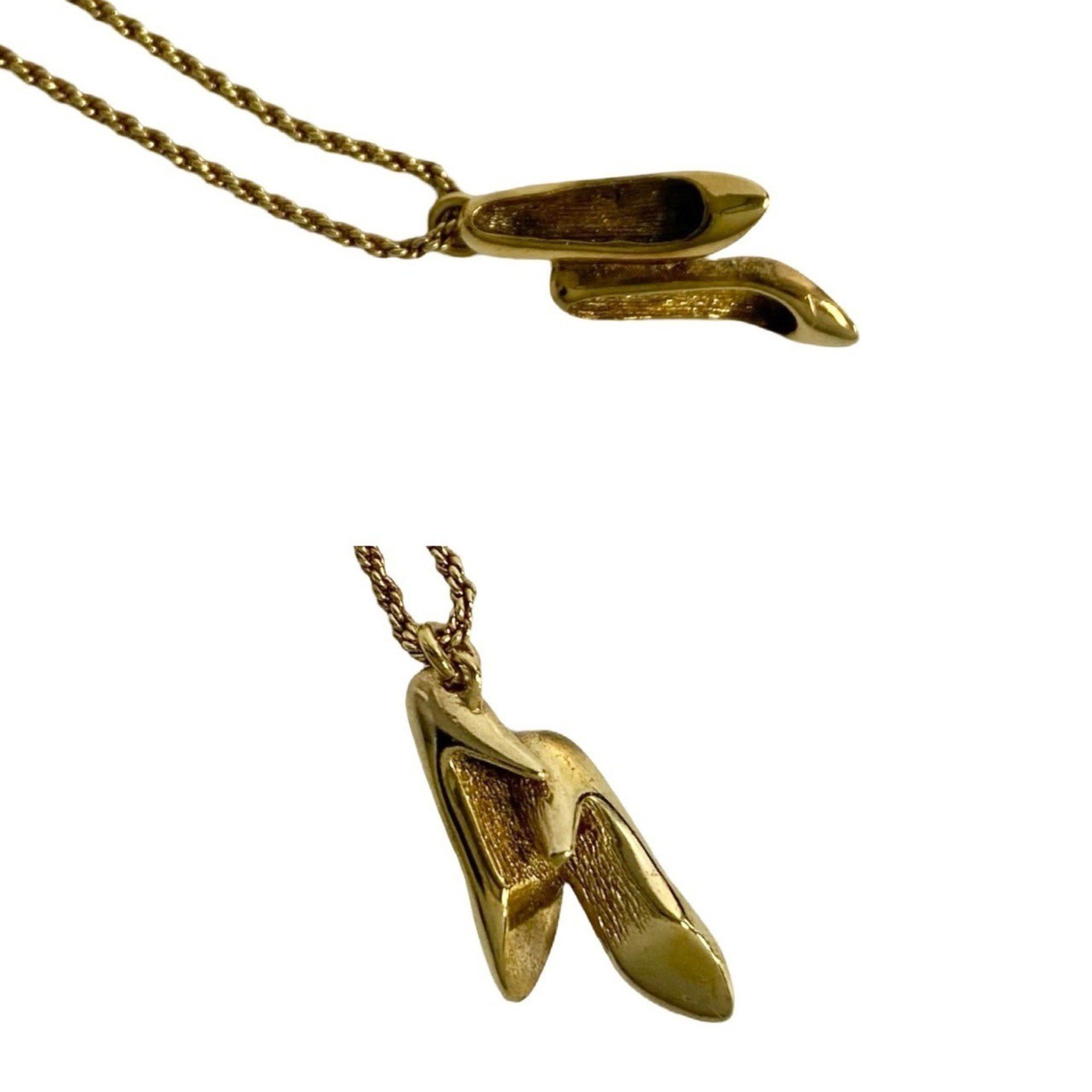 Dior Christian Dior High Heel Motif Necklace Pendant Choker Accessory Gold 31435 Size ONE SIZE - 4 Thumbnail