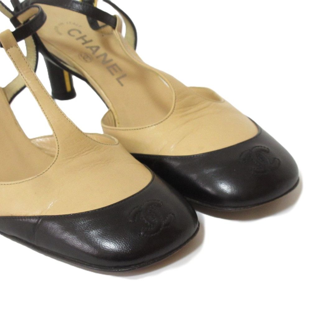 Chanel Chanel Chanel T-Strap Leather Pumps Leather Shoes DUTY FREE for USA Size ONE SIZE - 5 Thumbnail