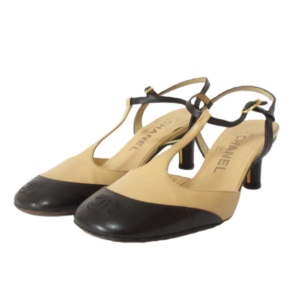 Chanel Chanel Chanel T-Strap Leather Pumps Leather Shoes DUTY FREE for USA Size ONE SIZE - 2 Thumbnail