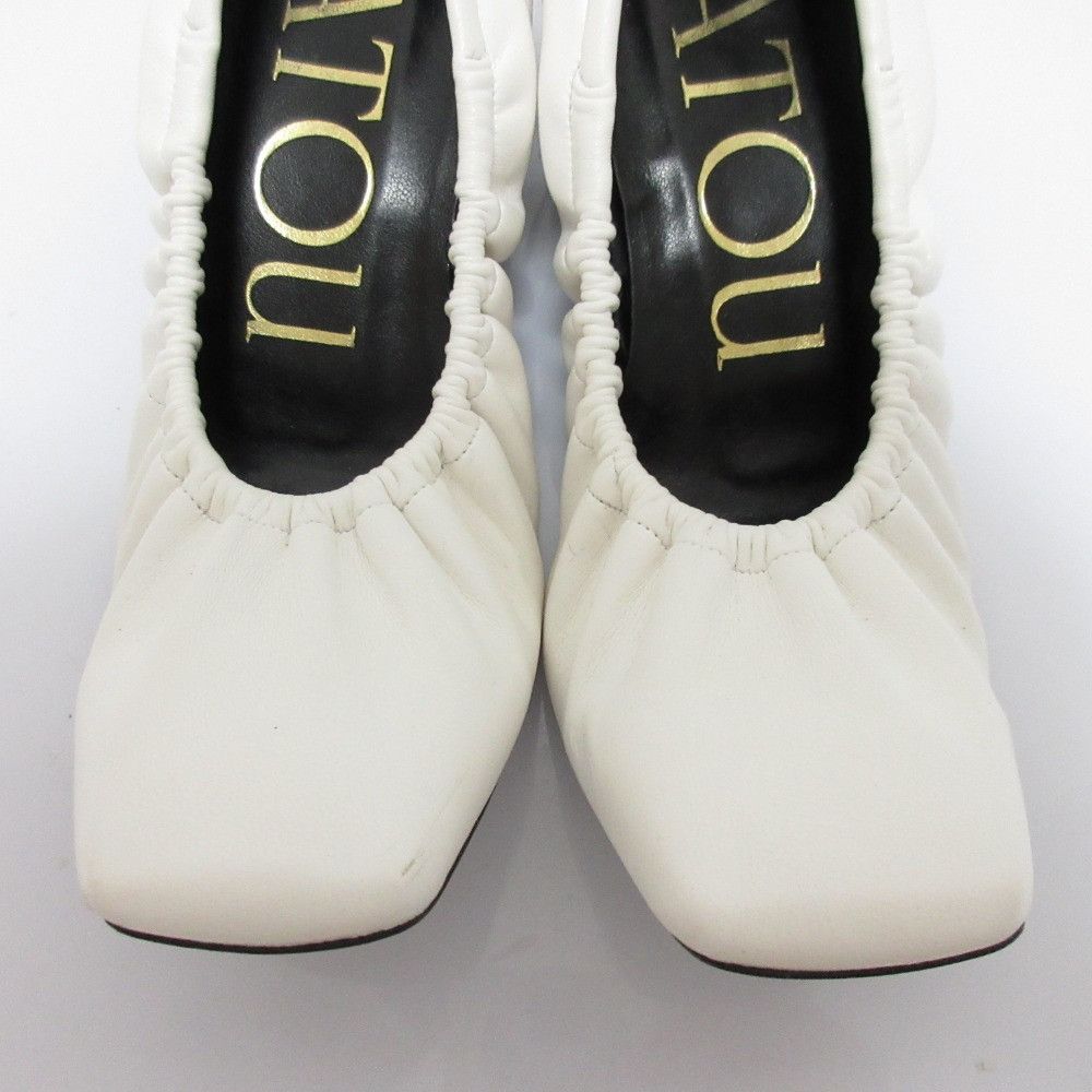 Other Other Patou Drawstring Leather Square Toe Block Heel Pumps Leather Shoes DUTY FREE for USA Size ONE SIZE - 2 Thumbnail
