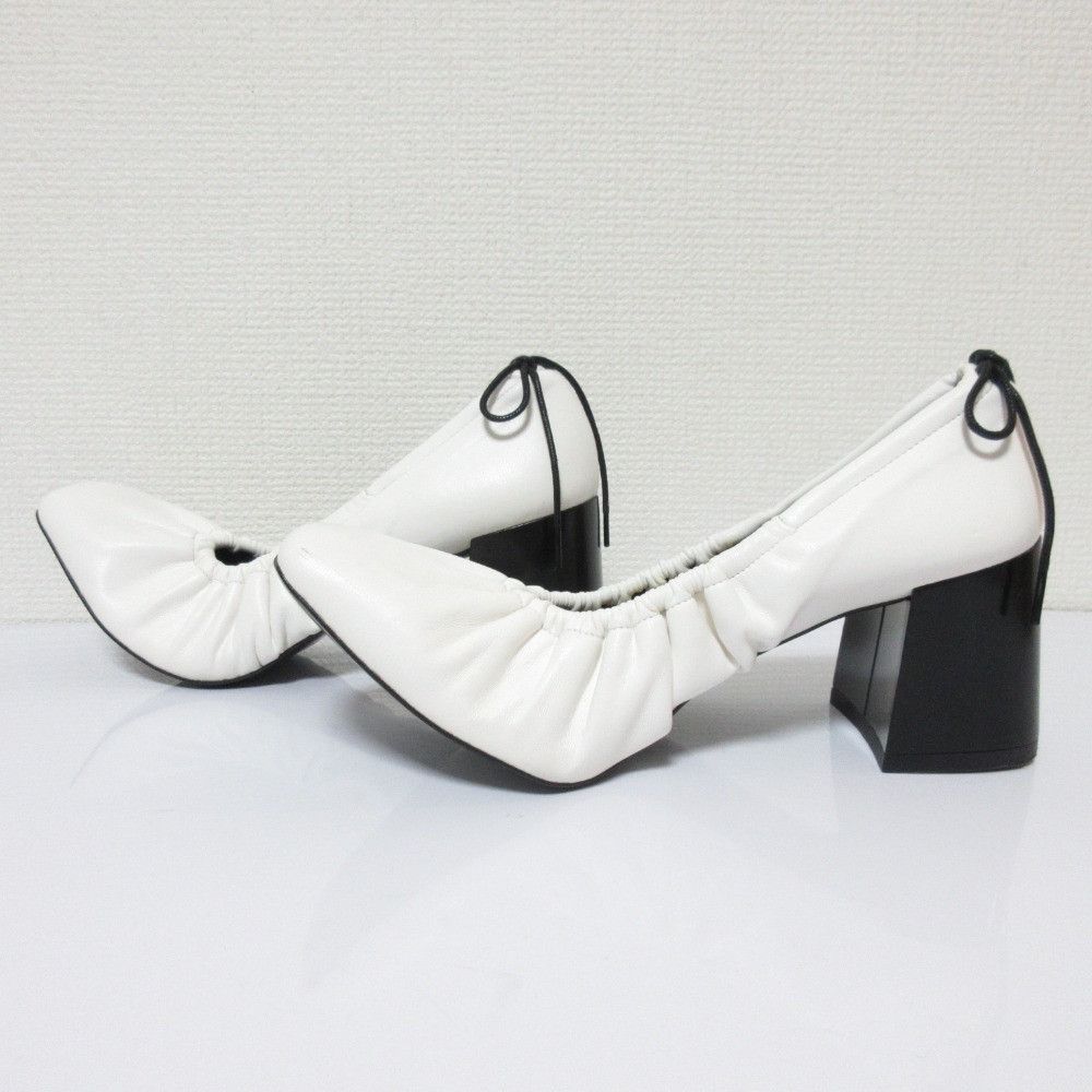 Other Other Patou Drawstring Leather Square Toe Block Heel Pumps Leather Shoes DUTY FREE for USA Size ONE SIZE - 3 Thumbnail