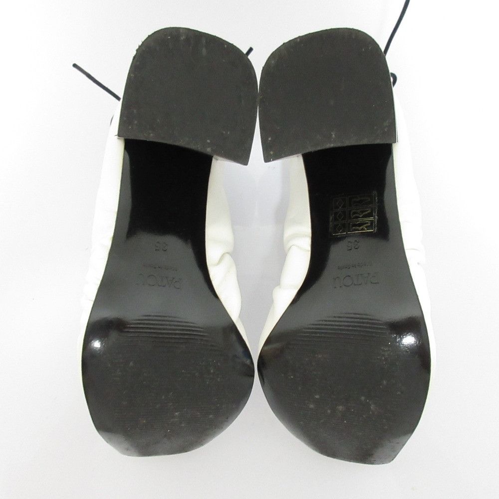 Other Other Patou Drawstring Leather Square Toe Block Heel Pumps Leather Shoes DUTY FREE for USA Size ONE SIZE - 6 Thumbnail