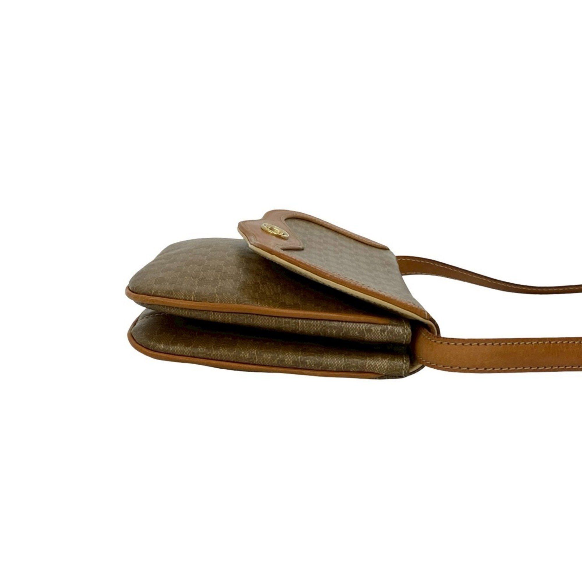 Celine CELINE Macadam Blason Triomphe Leather Mini Shoulder Bag/Pochette, Brown, 54539 Size ONE SIZE - 6 Thumbnail