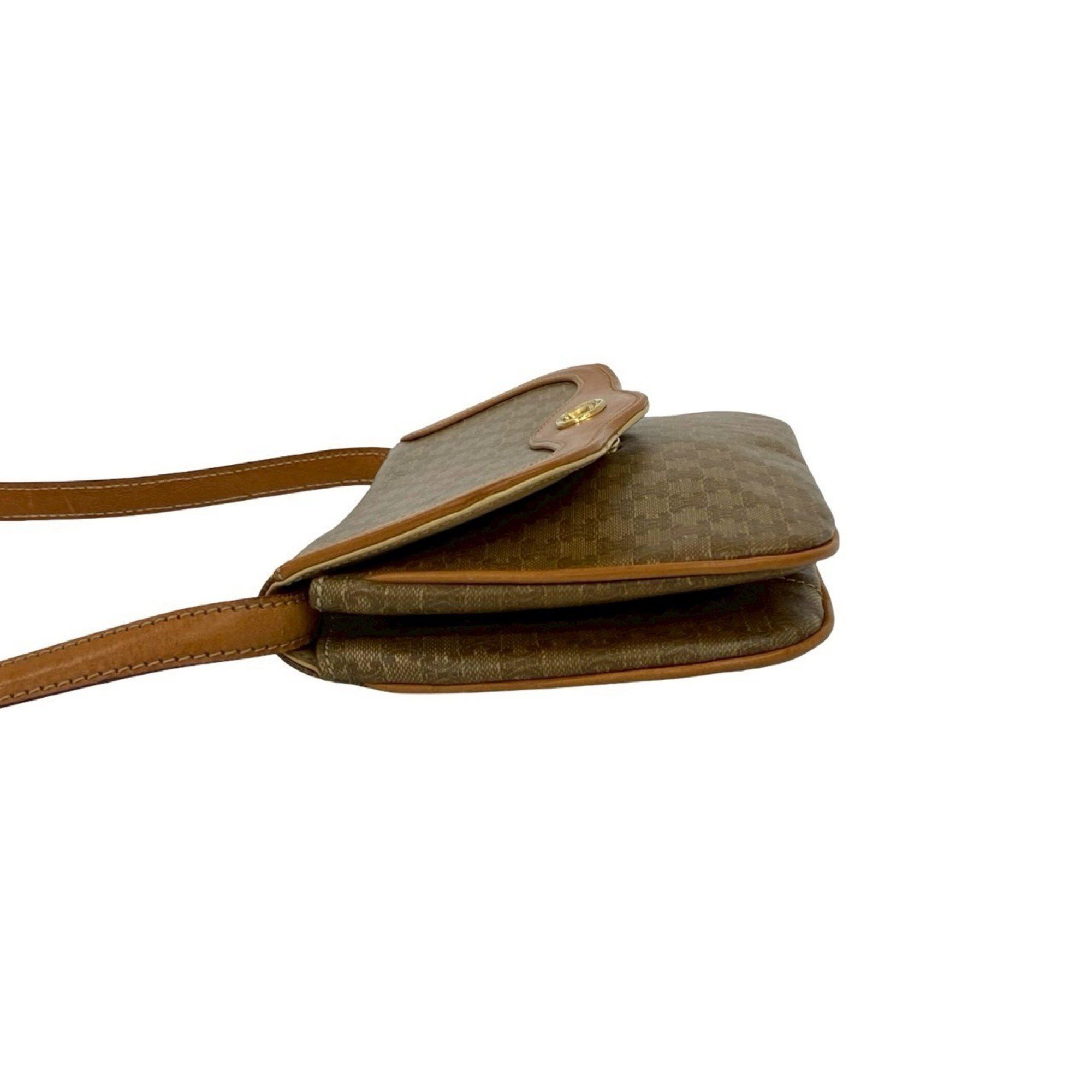Celine CELINE Macadam Blason Triomphe Leather Mini Shoulder Bag/Pochette, Brown, 54539 Size ONE SIZE - 5 Thumbnail