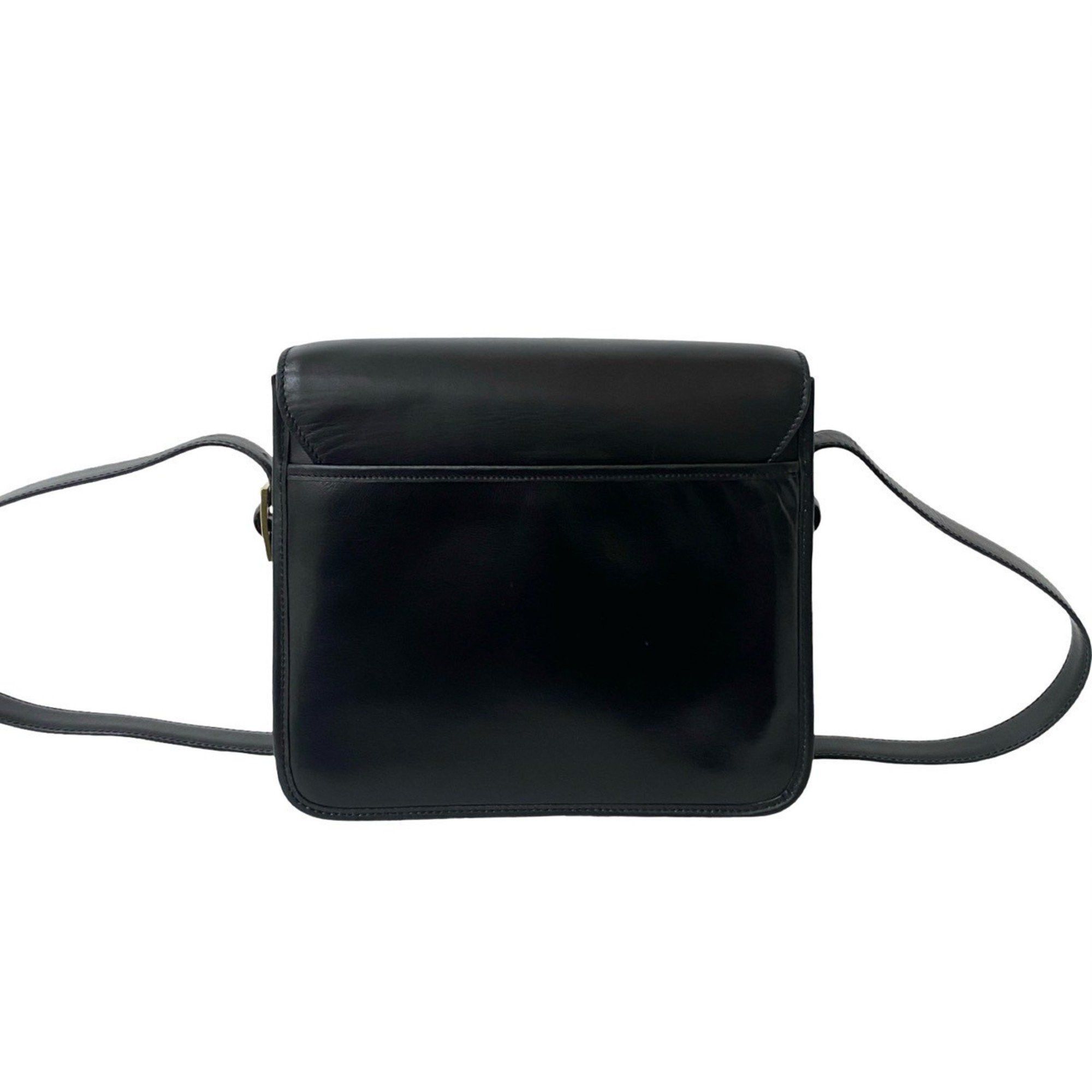Celine CELINE 20527: Black calfskin leather shoulder bag with logo ring and hardware. Size ONE SIZE - 3 Thumbnail