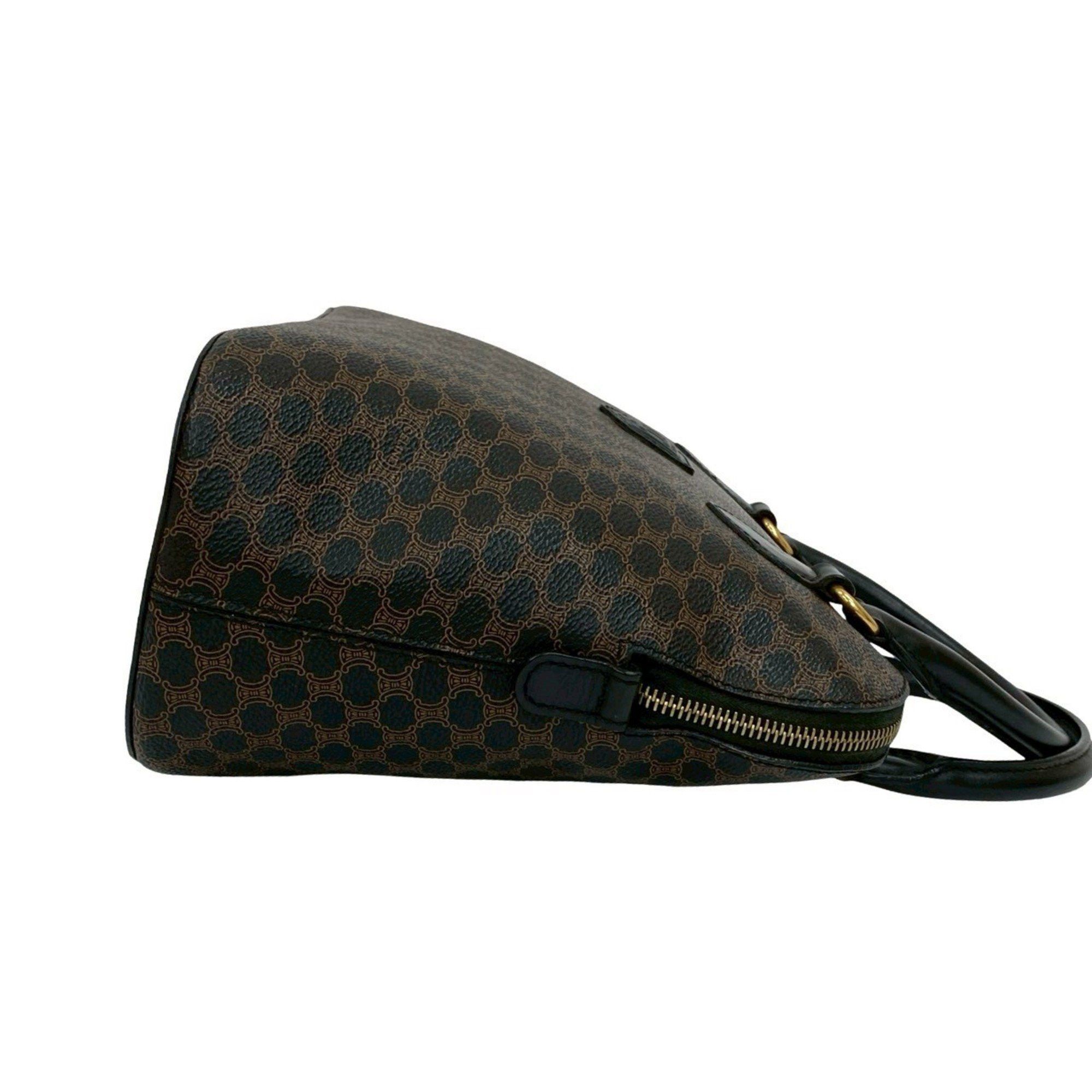 Celine CELINE Macadam Blason Triomphe Leather Handbag/Mini Tote Bag, Black, 23005 Size ONE SIZE - 6 Thumbnail