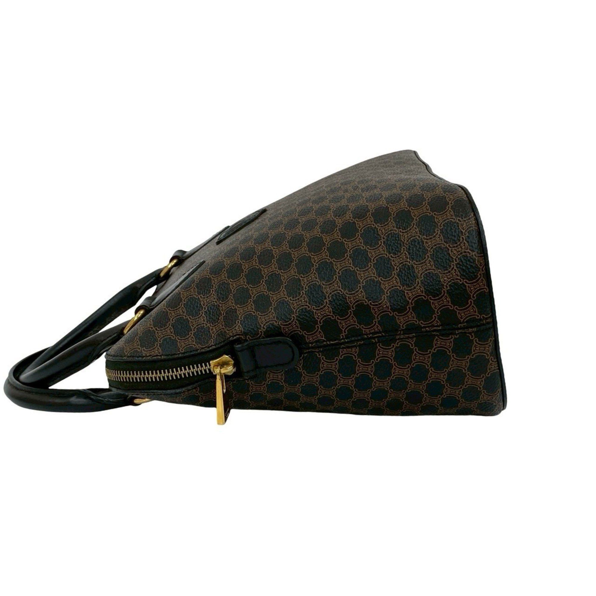 Celine CELINE Macadam Blason Triomphe Leather Handbag/Mini Tote Bag, Black, 23005 Size ONE SIZE - 5 Thumbnail