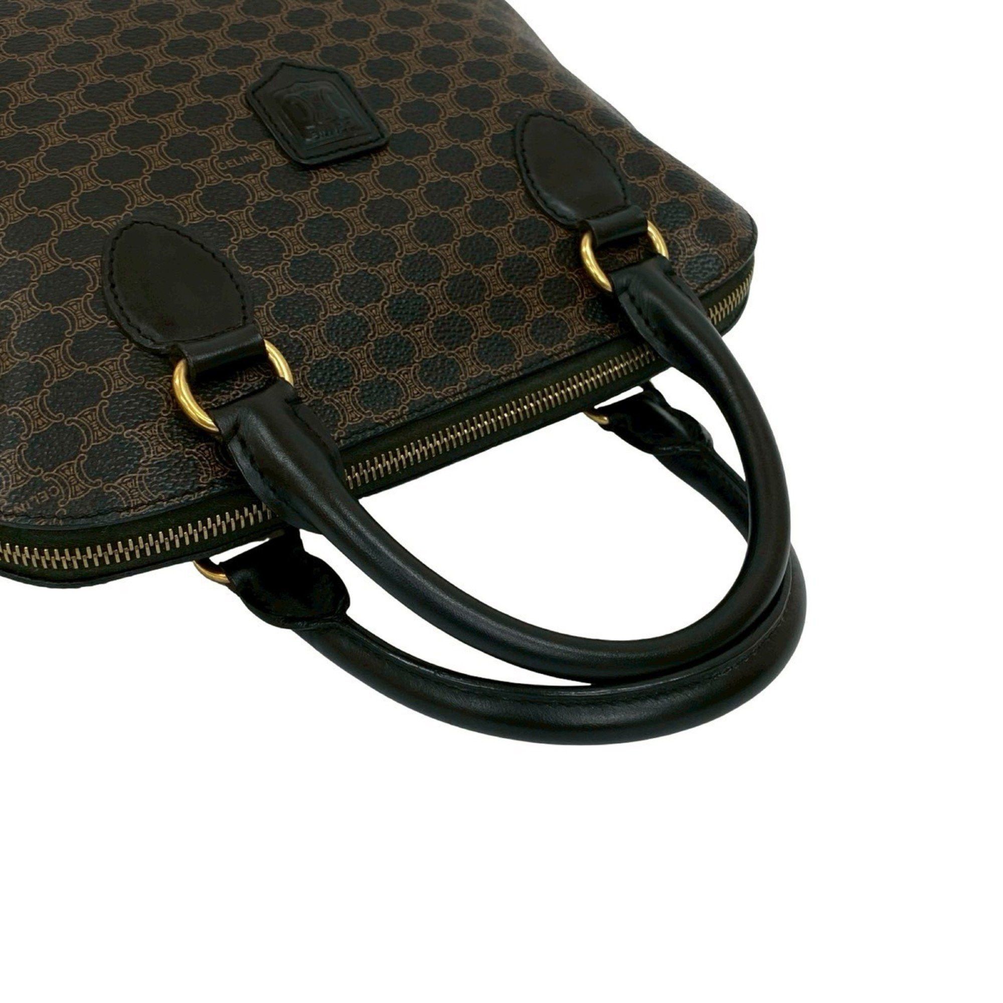 Celine CELINE Macadam Blason Triomphe Leather Handbag/Mini Tote Bag, Black, 23005 Size ONE SIZE - 4 Thumbnail