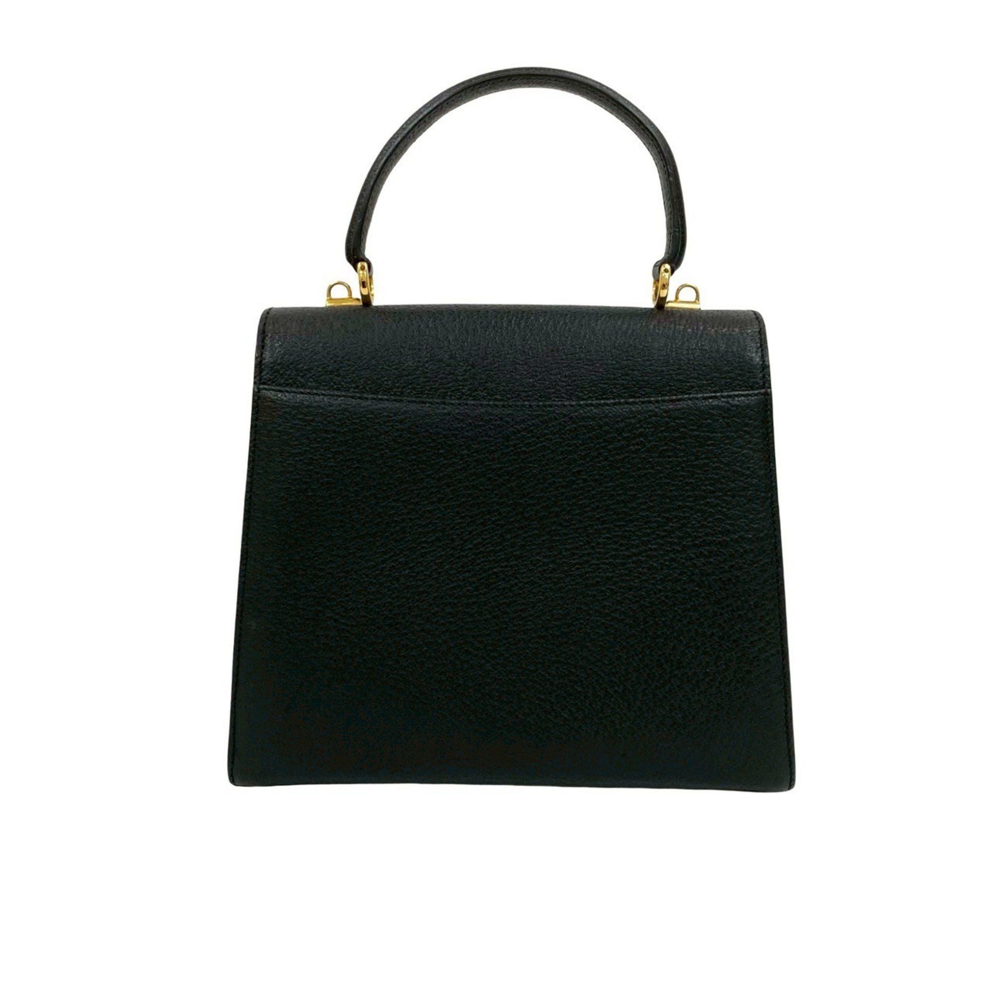 Gucci GUCCI Old Gucci Ladylock Leather 2-Way Handbag/Shoulder Bag, Black, 94714 Size ONE SIZE - 3 Thumbnail