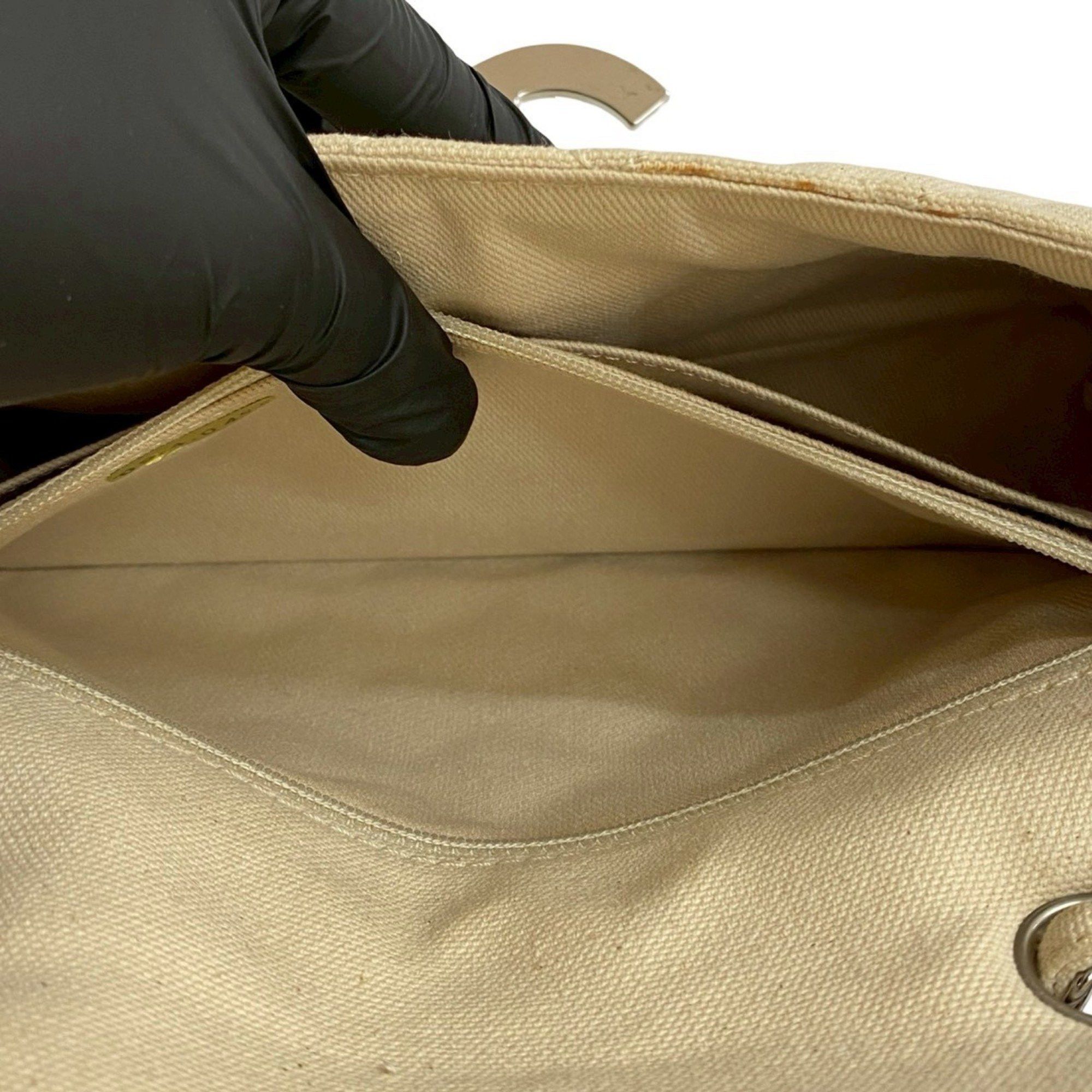 Chanel CHANEL Cruise Collection Matelasse Coco Mark Canvas Shoulder Bag, Ivory, 415-9 Size ONE SIZE - 10 Thumbnail