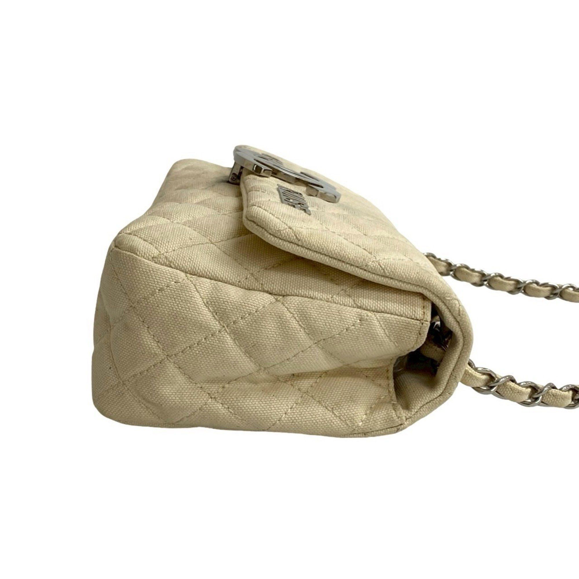 Chanel CHANEL Cruise Collection Matelasse Coco Mark Canvas Shoulder Bag, Ivory, 415-9 Size ONE SIZE - 6 Thumbnail