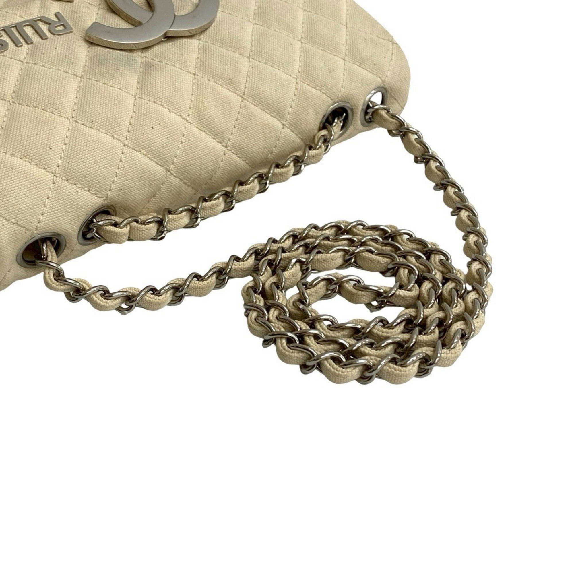 Chanel CHANEL Cruise Collection Matelasse Coco Mark Canvas Shoulder Bag, Ivory, 415-9 Size ONE SIZE - 4 Thumbnail