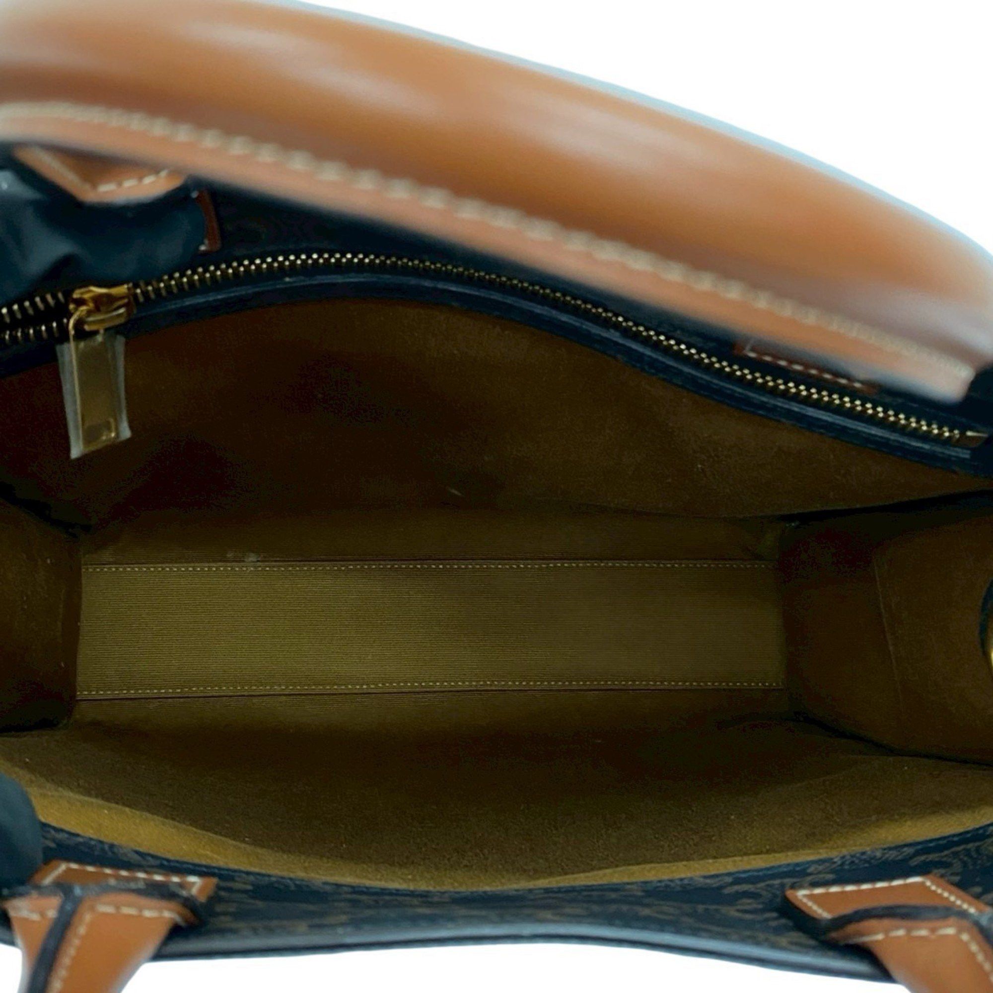 Celine CELINE Triomphe Vertical Cabas Small Leather 2-Way Handbag/Shoulder Bag, Black, b14-7 Size ONE SIZE - 9 Thumbnail