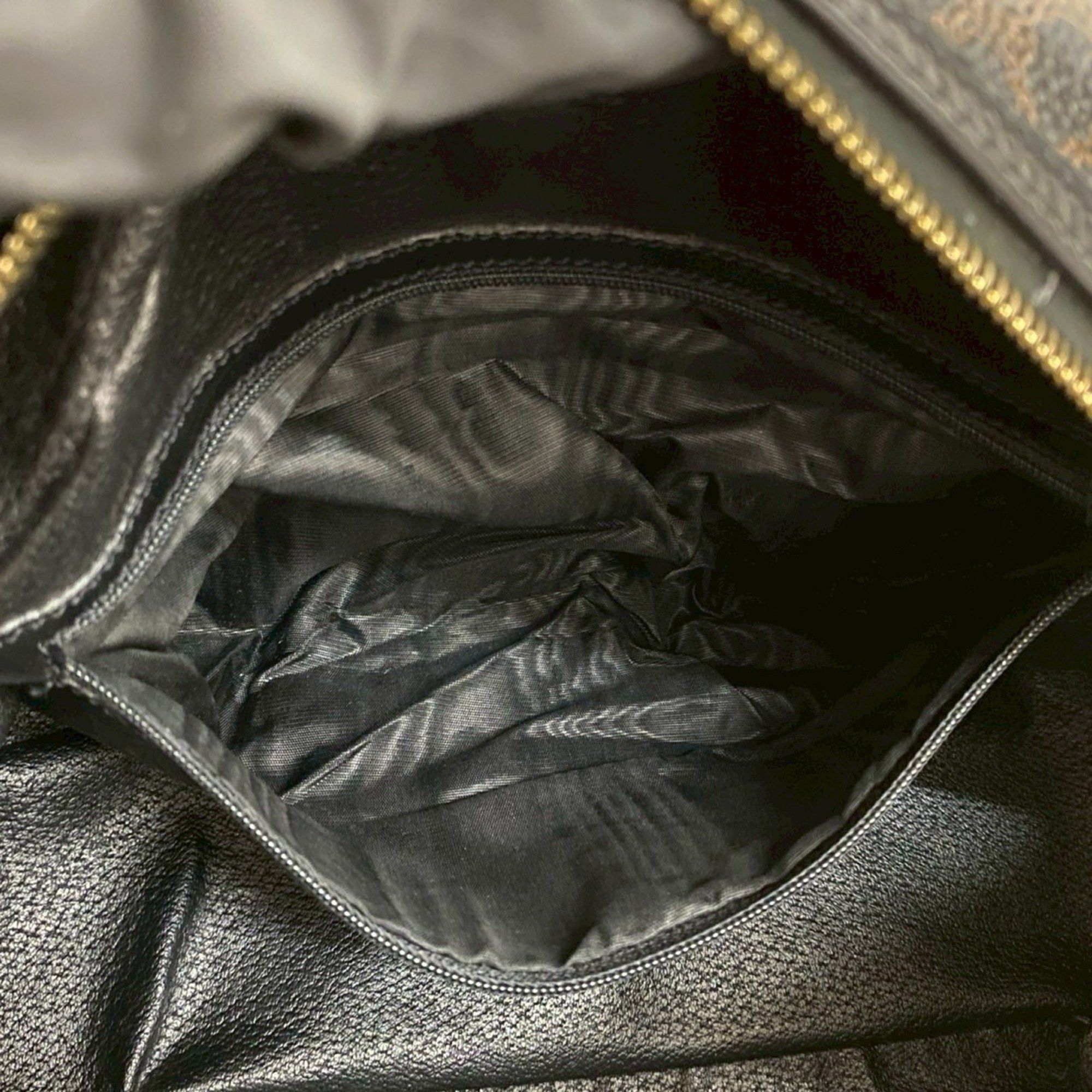 CELINE Macadam Blason Triomphe Leather Handbag/Mini Boston Bag, Black, 39867