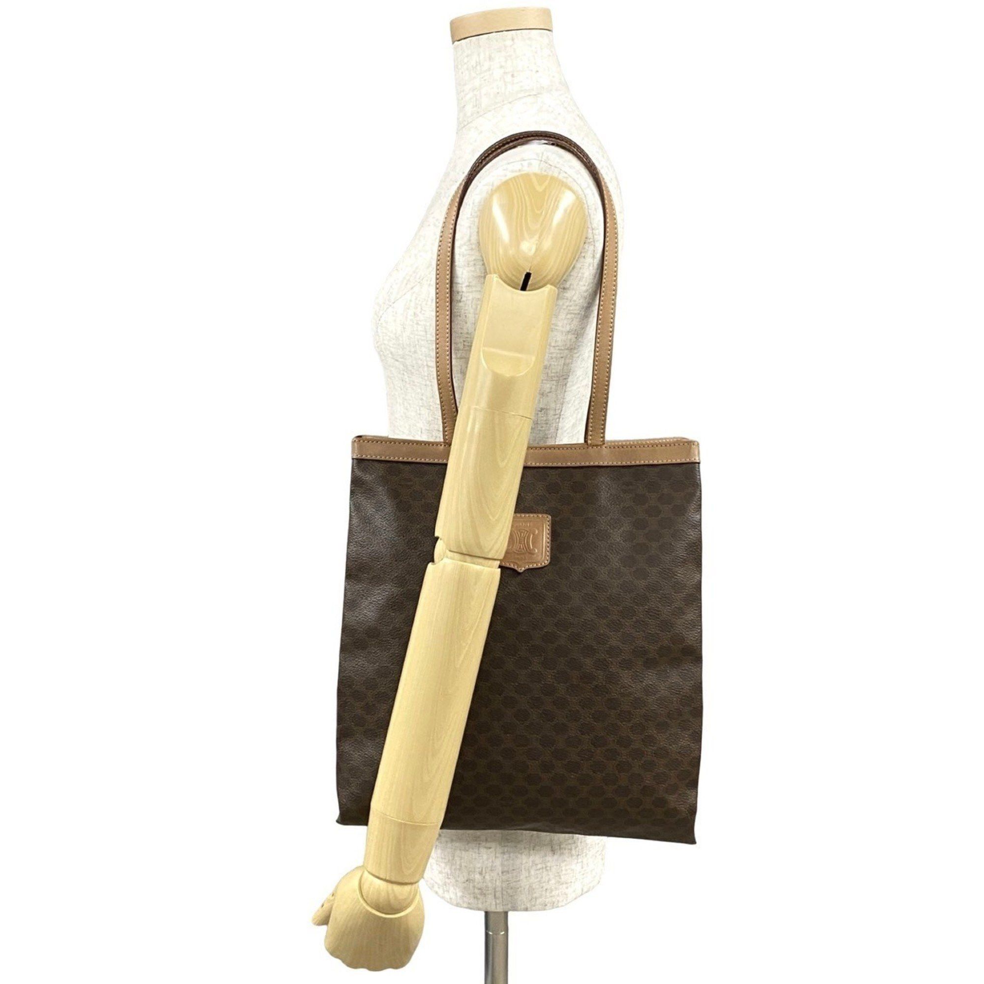 Celine CELINE Macadam Blason Triomphe Leather Tote Bag, Brown/Beige, 00725 Size ONE SIZE - 2 Thumbnail