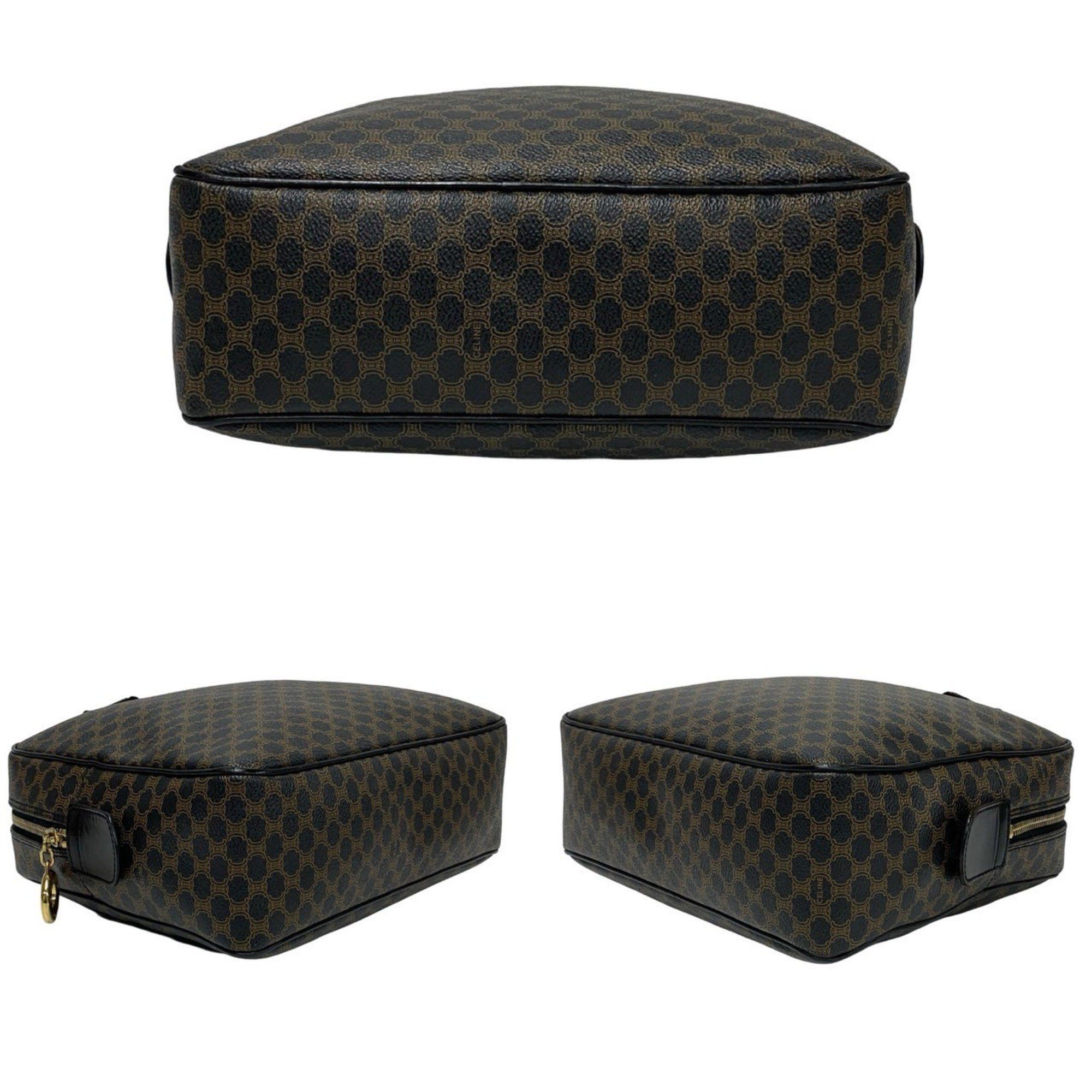 Celine CELINE Macadam Blason Triomphe Leather Handbag/Mini Boston Bag, Black, 3598 Size ONE SIZE - 6 Thumbnail