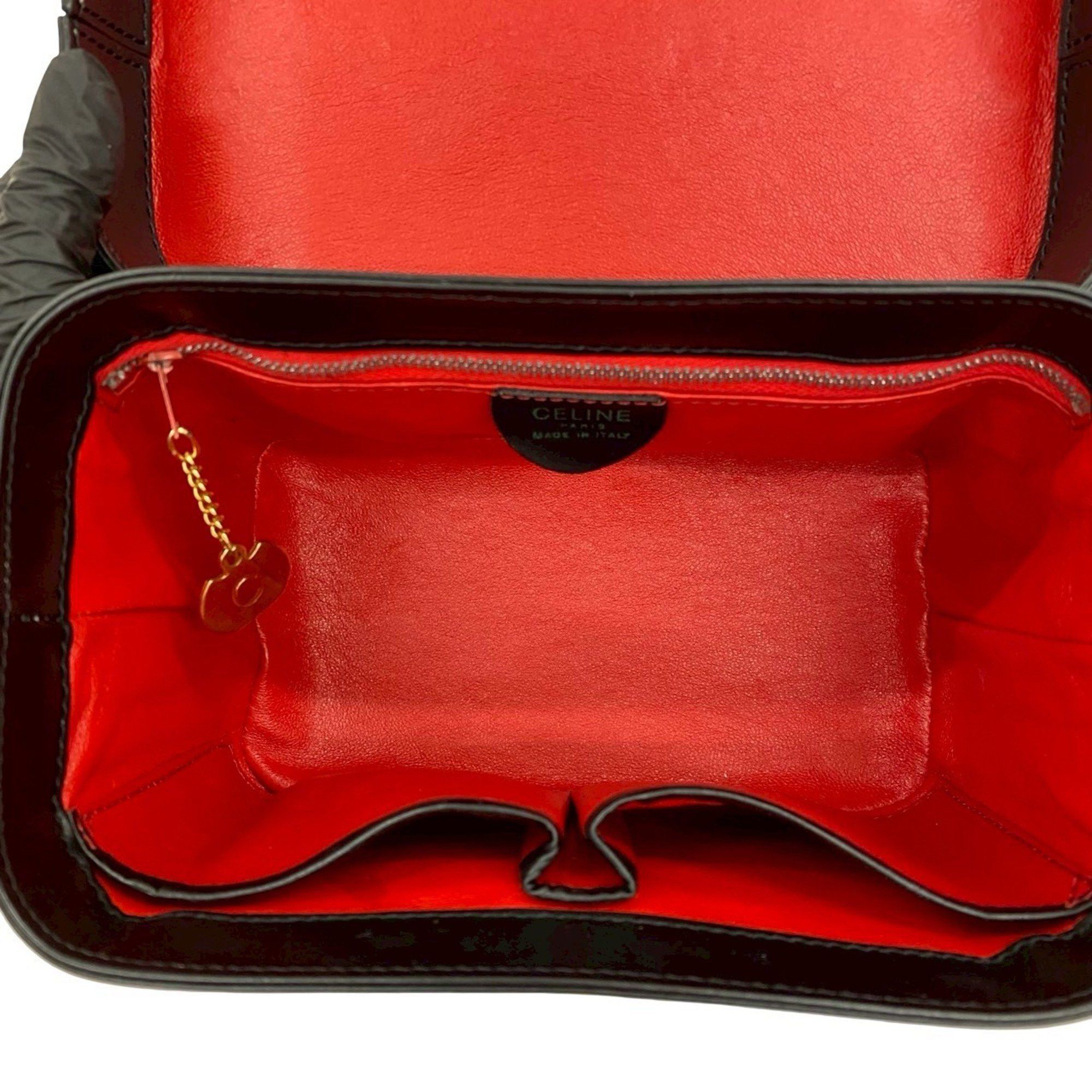 Celine CELINE Star Ball Leather Vanity Bag, Handbag, Tote Black, 137-7 Size ONE SIZE - 9 Thumbnail
